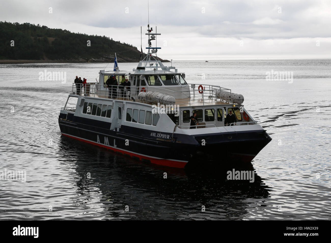 Tour Boot AML Zephyr im Saguenay Fjord National Park, QC, Canada Stockfoto