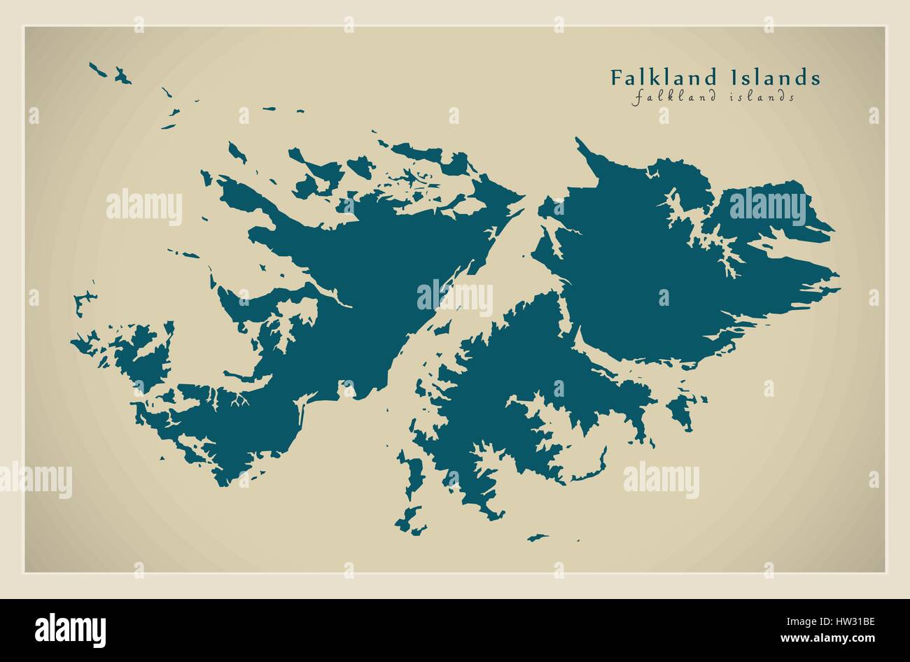 Moderne Karte - Falkland Inseln FK Stock Vektor