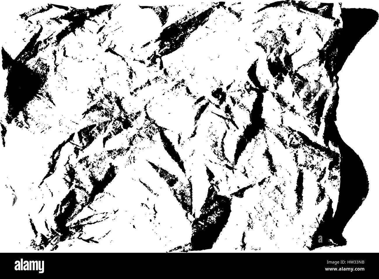 Isolierte Grunge Textur des Papiermaterial in schwarz und weiß, Vintage-Hintergrund-Ressource. EPS10 Vektor. Stock Vektor