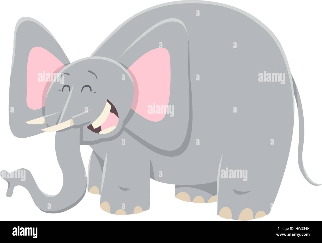 Cartoon-Illustration der lustige Elefant wilde Tier Charakter Stock