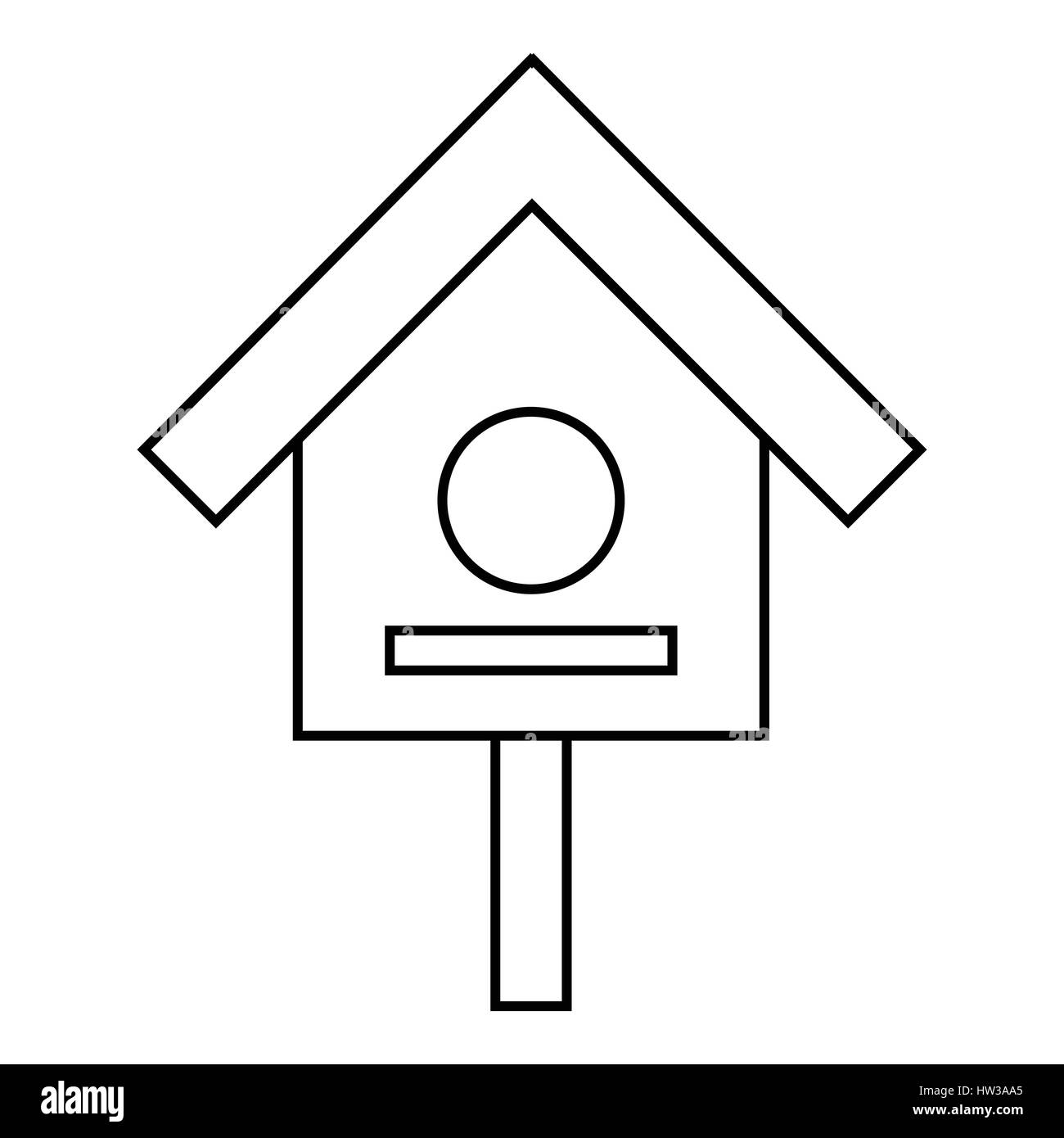 Vogel-Haus-Symbol, Umriss-Stil Stock Vektor