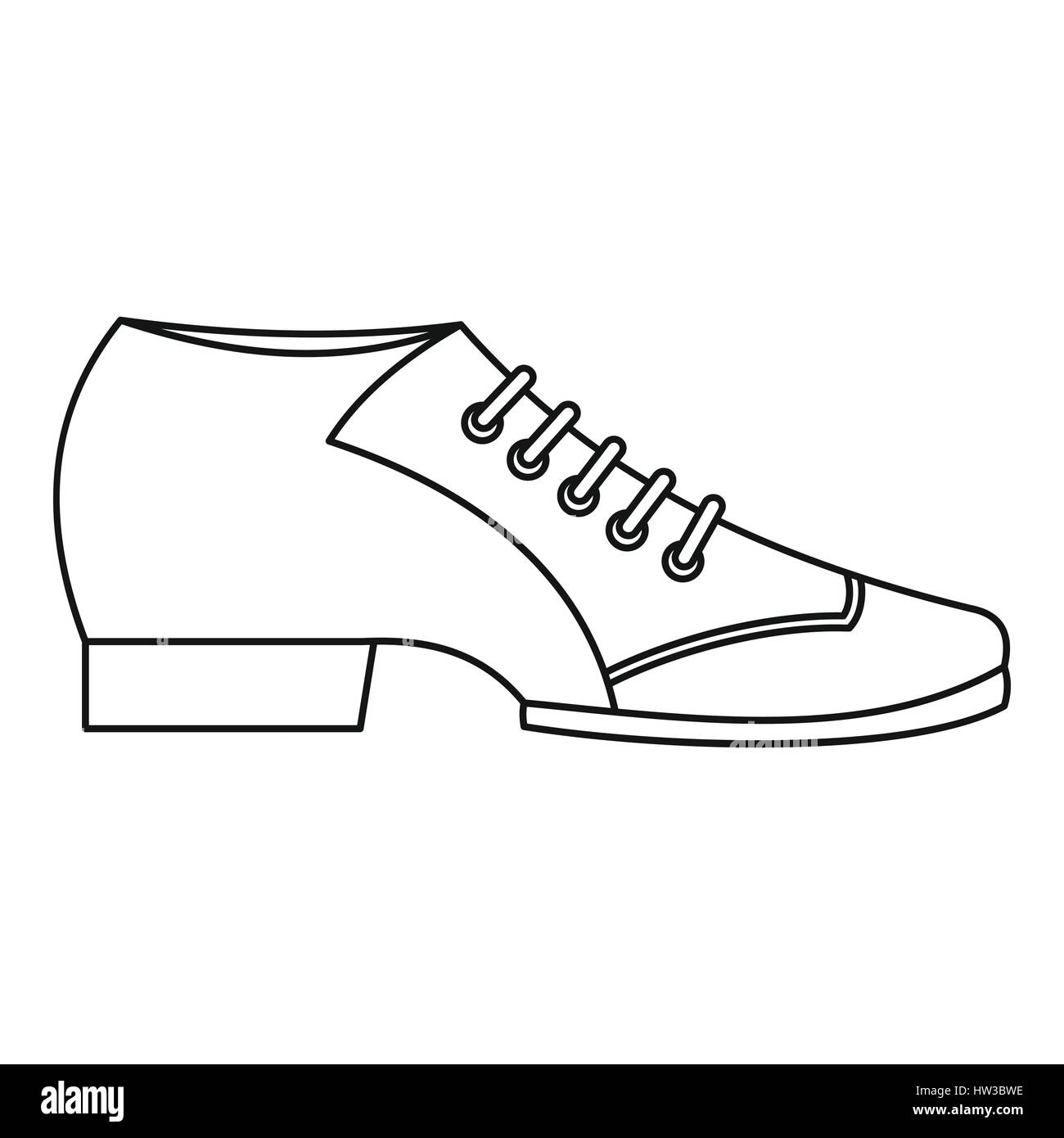 Tango Argentino-Schuh-Symbol, Umriss-Stil Stock Vektor
