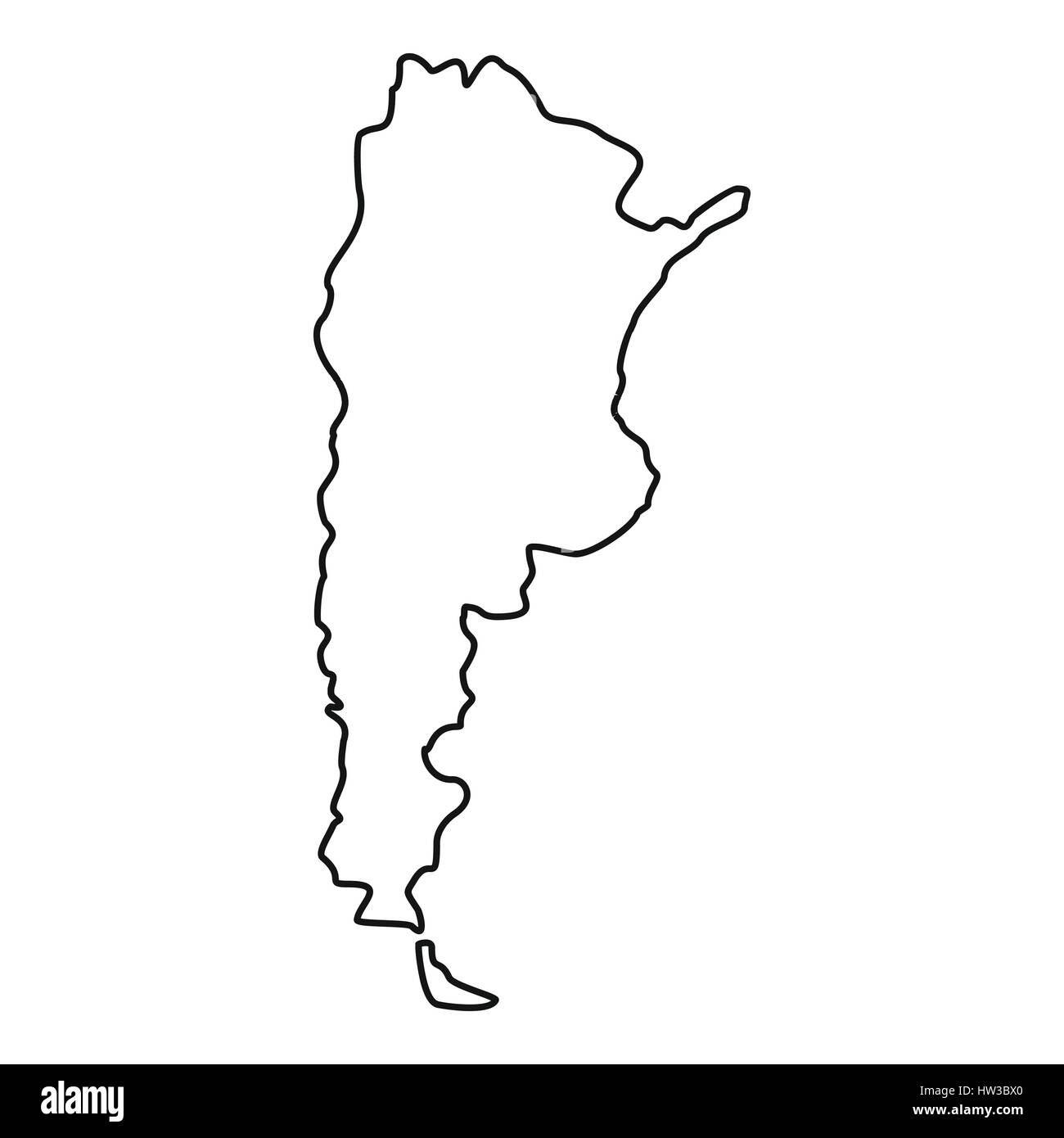Argentinien-Kartensymbol, Umriss-Stil Stock Vektor