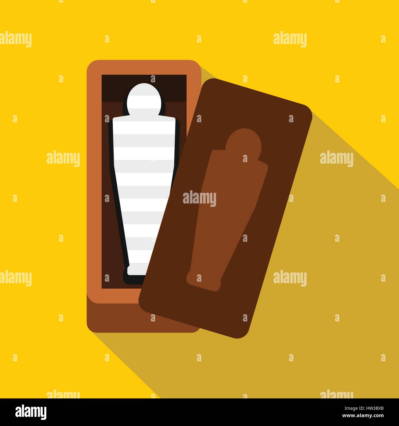 Sarkophag einer ägyptischen Mumie Ikone, flachen Stil Stock Vektor