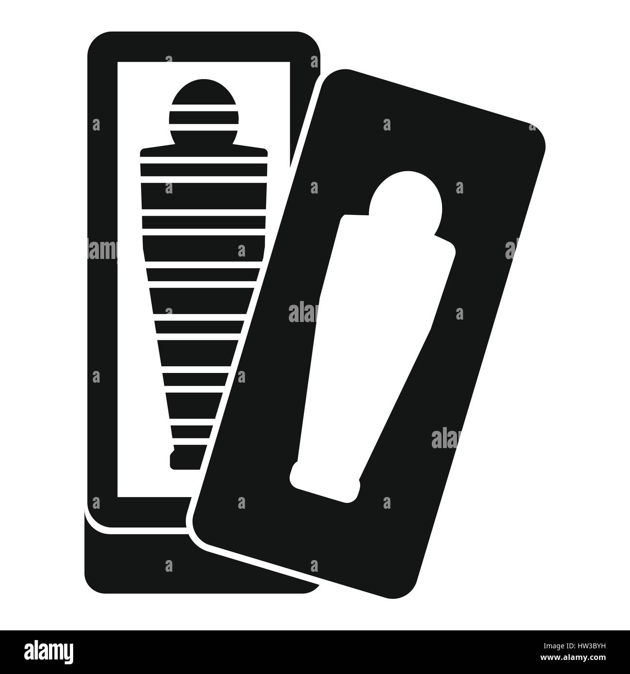 Mumie im Sarkophag Symbol, einfachen Stil Stock Vektor