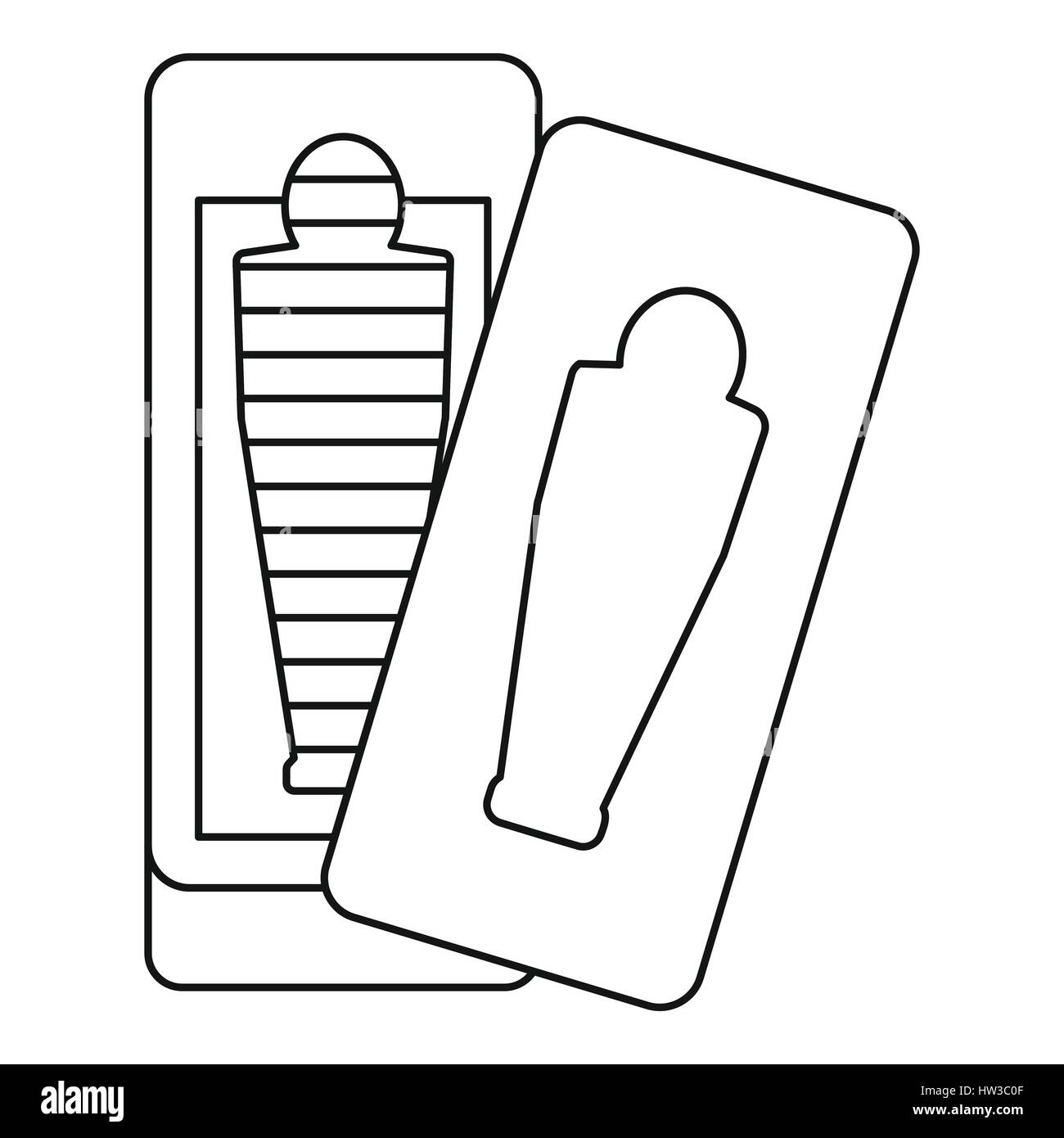 Sarkophag-Symbol, Umriss-Stil Stock Vektor