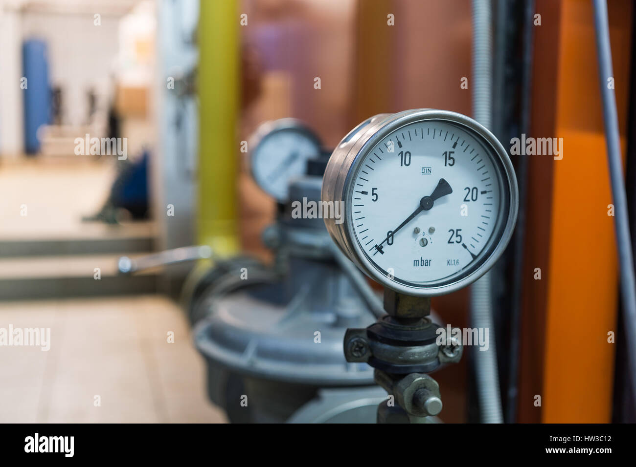 Rate der Gasdruck. Null Druck Stockfoto