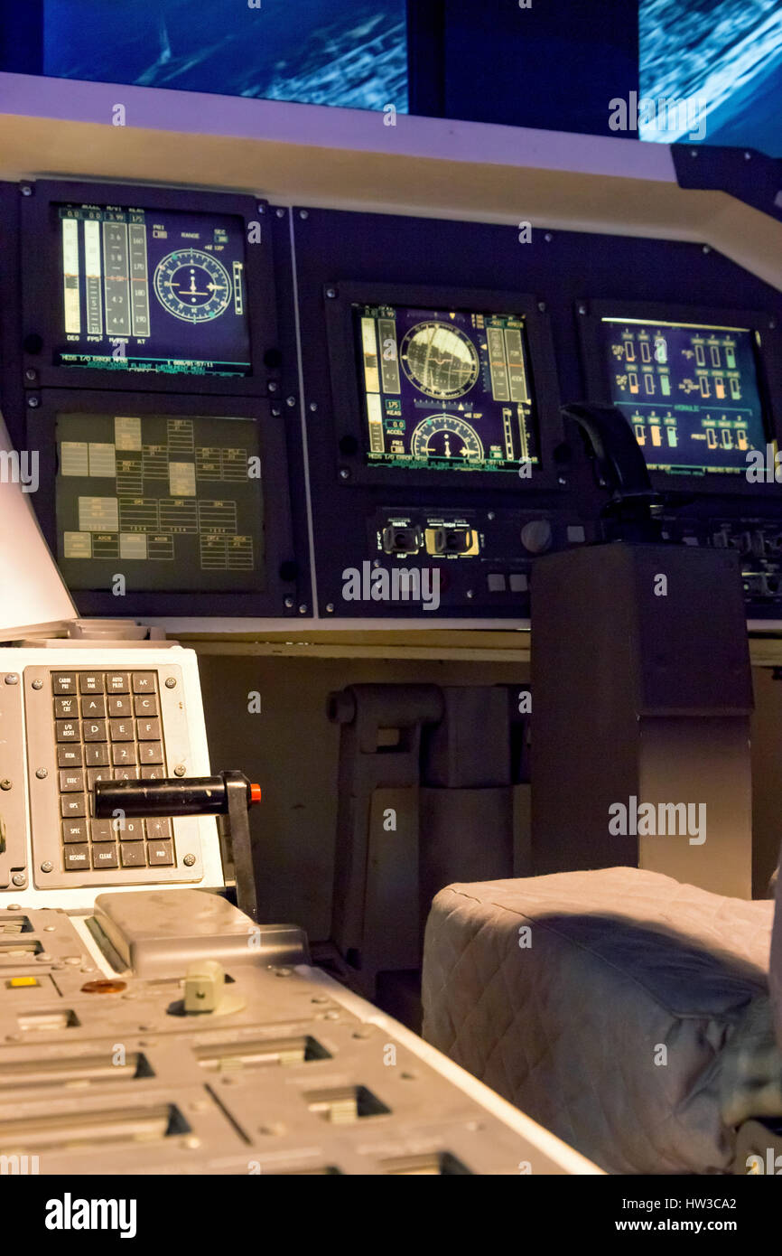 Kontrollmechanismus in der Kabine Space shuttle Stockfoto