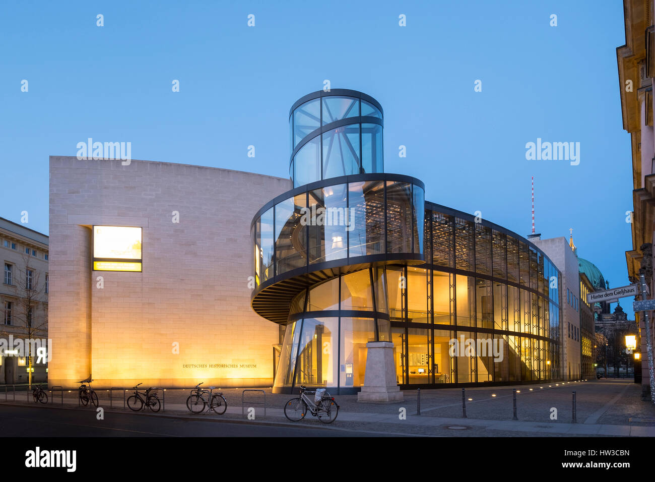 Abend IM Pei in Mitte Berlin Deutschland Blick auf moderne Erweiterung Deutsche Historische Museum (Deutsches Historisches Museum) Stockfoto