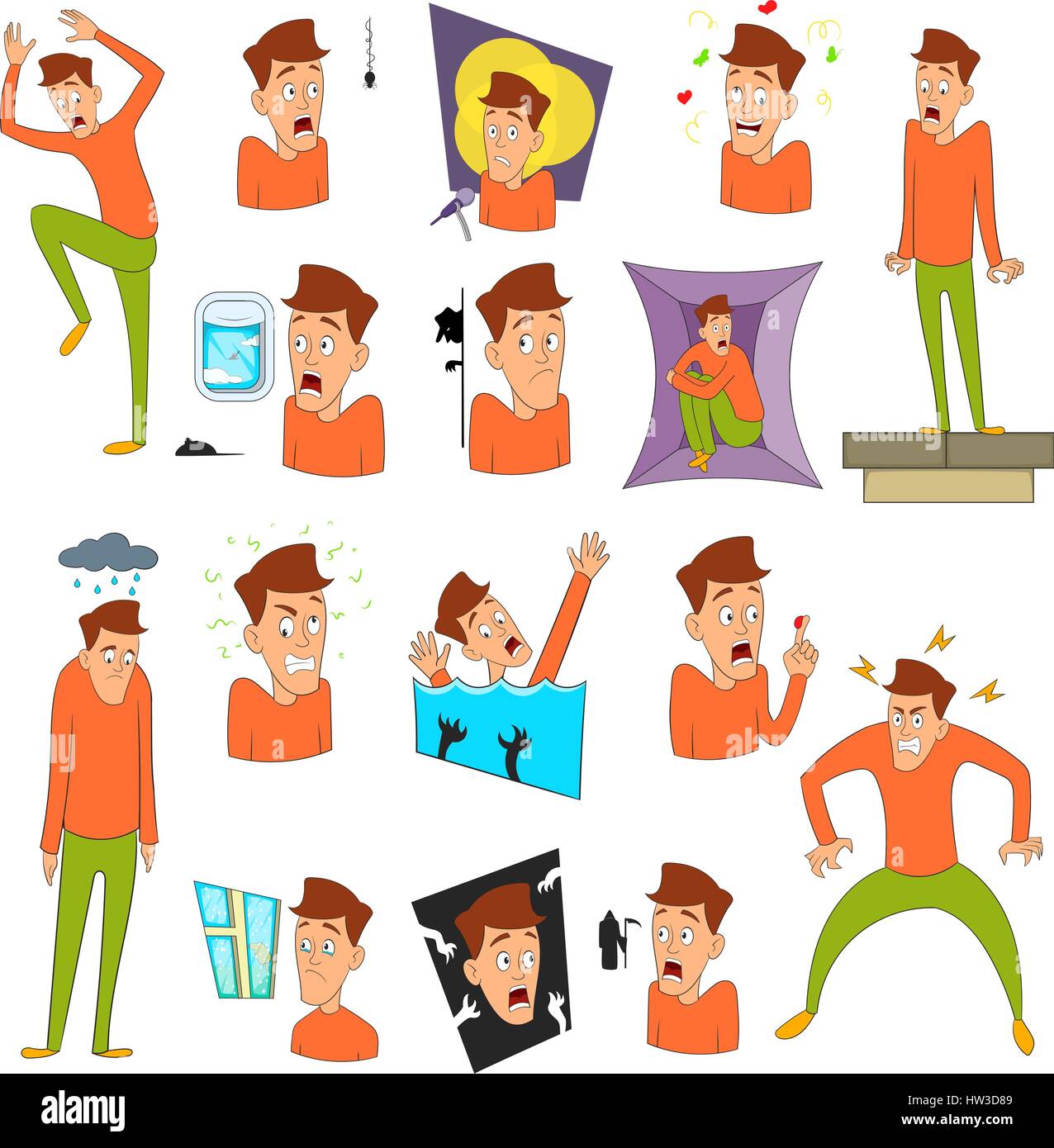 Gesundheit Problem Symbole Cartoon Stil Stock Vektorgrafik Alamy