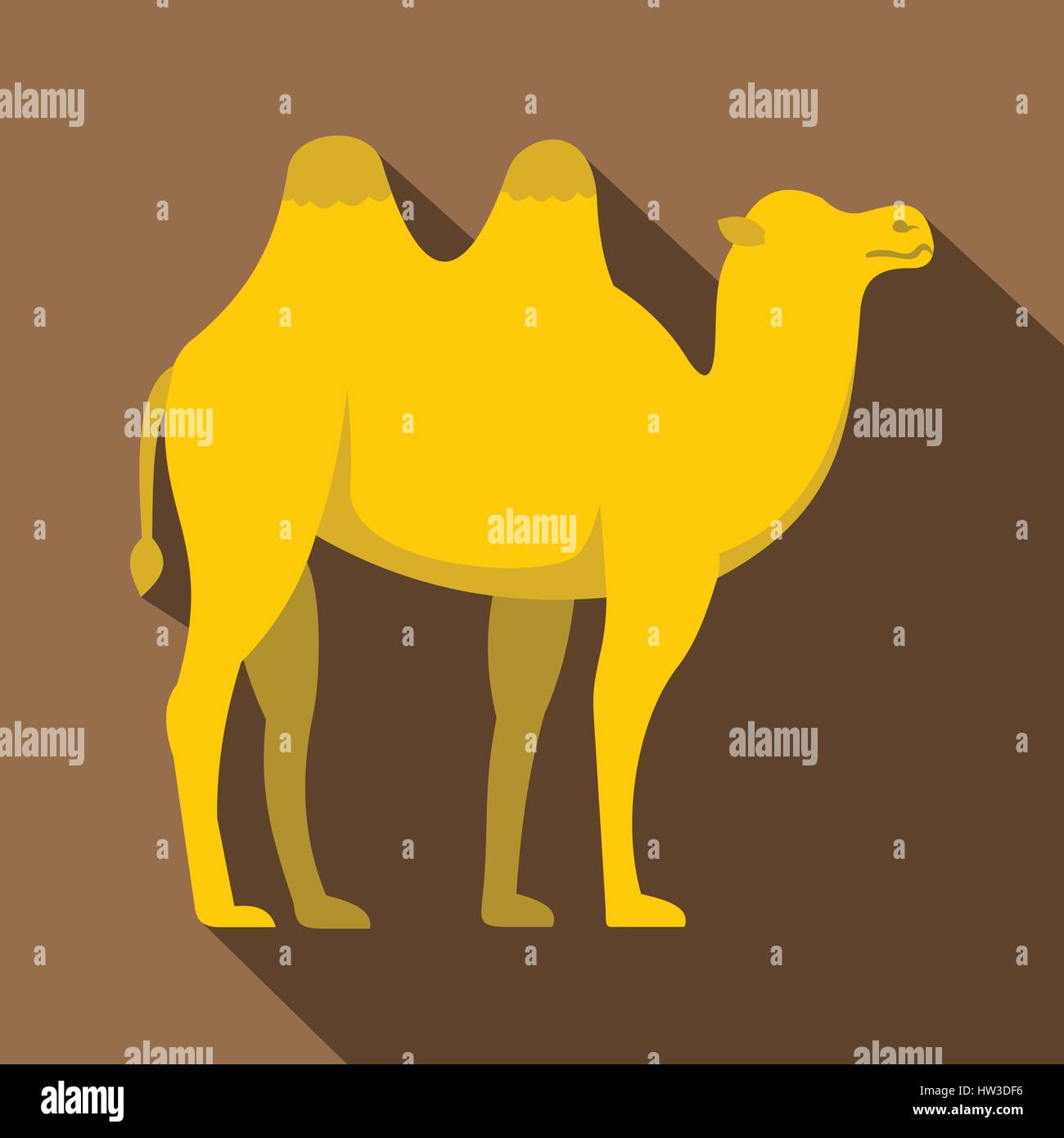 Gelbes Kamel Symbol, flachen Stil Stock Vektor