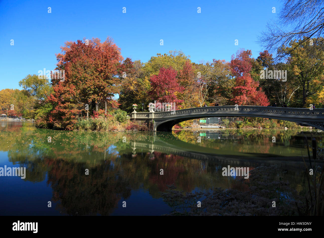 USA, New York City, Manhattan, Central Park, Bogenbrücke Stockfoto