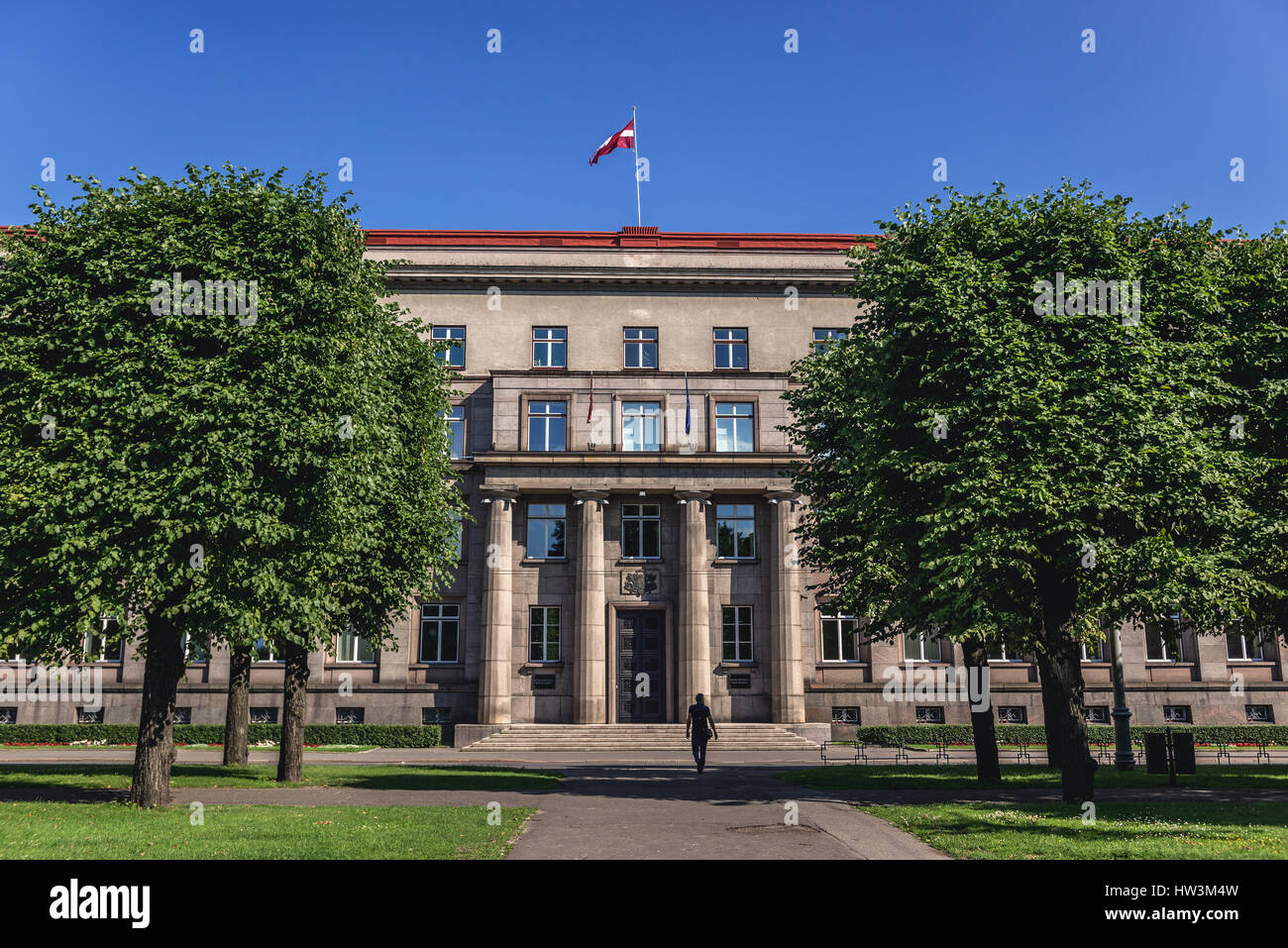 Ministerkabinett der Republik Lettland und Supreme Court Gebäude in Riga, Hauptstadt der Republik Lettland Stockfoto