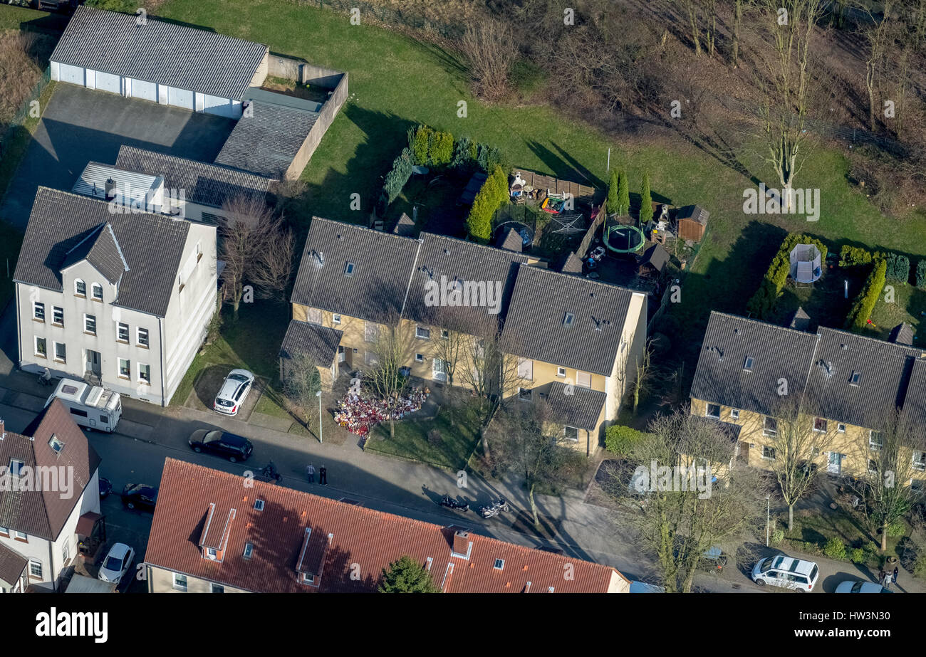 Siedlung in Dannenkamp, Haus des Mörders Marcel H. und der neunjährigen Opfer, Herne, Ruhrgebiet Stockfoto