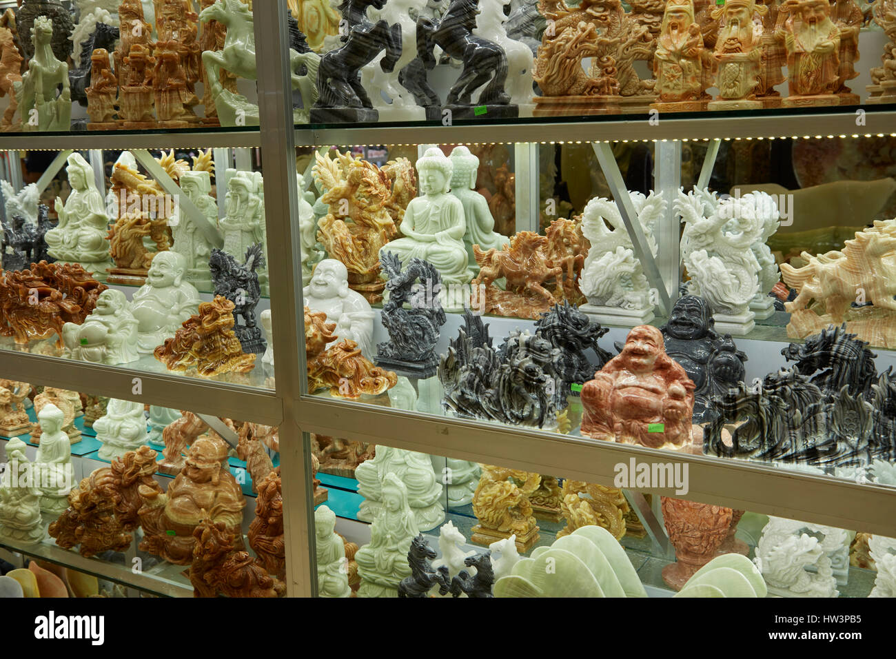 Aus Marmor Schnitzereien in Tourist Shop, Marble Mountains, Da Nang, Vietnam Stockfoto