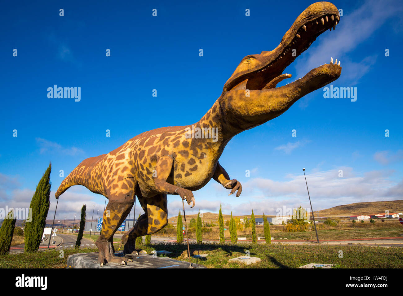 Leben-Replik des Dinosaurier in Burgos, Kastilien-León, Spanien Europa Stockfoto