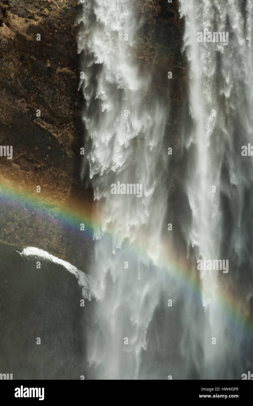 Wasserfall Seljalandsfoss in Island. Stockfoto