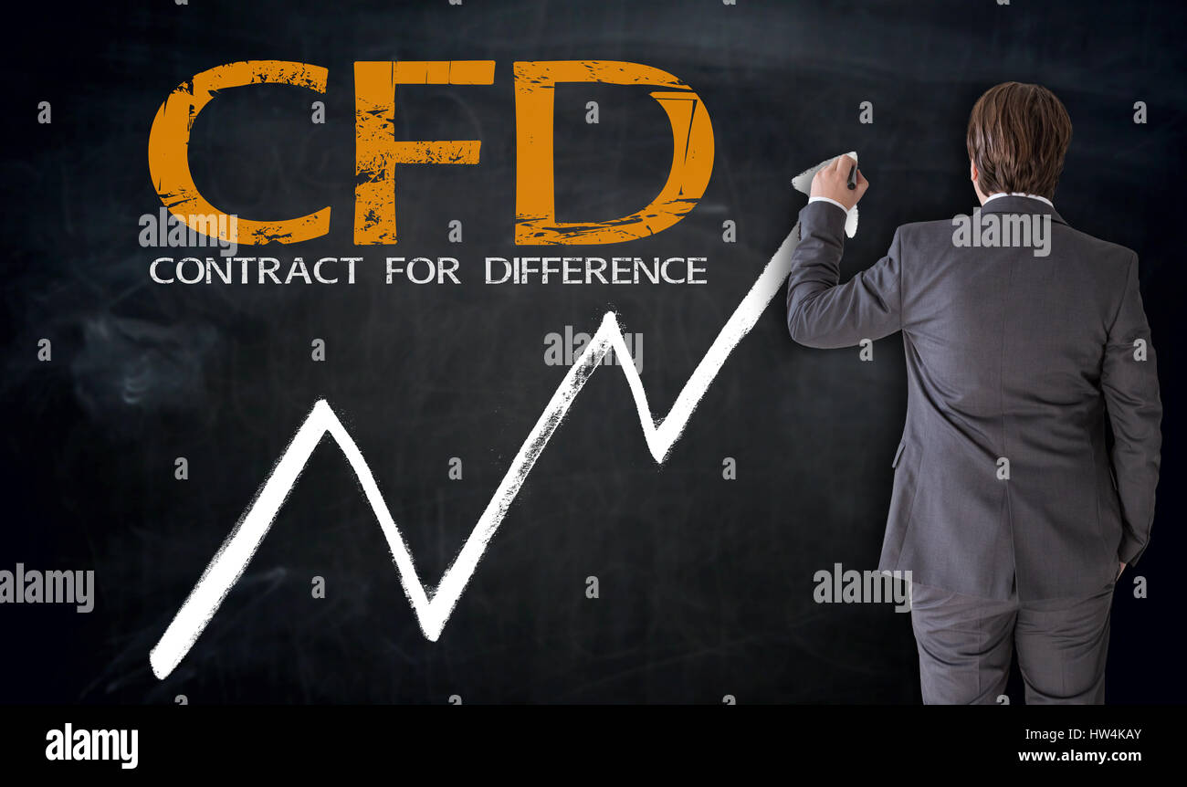 Geschäftsmann CFD auf Tafel Konzept zu schreiben. Stockfoto