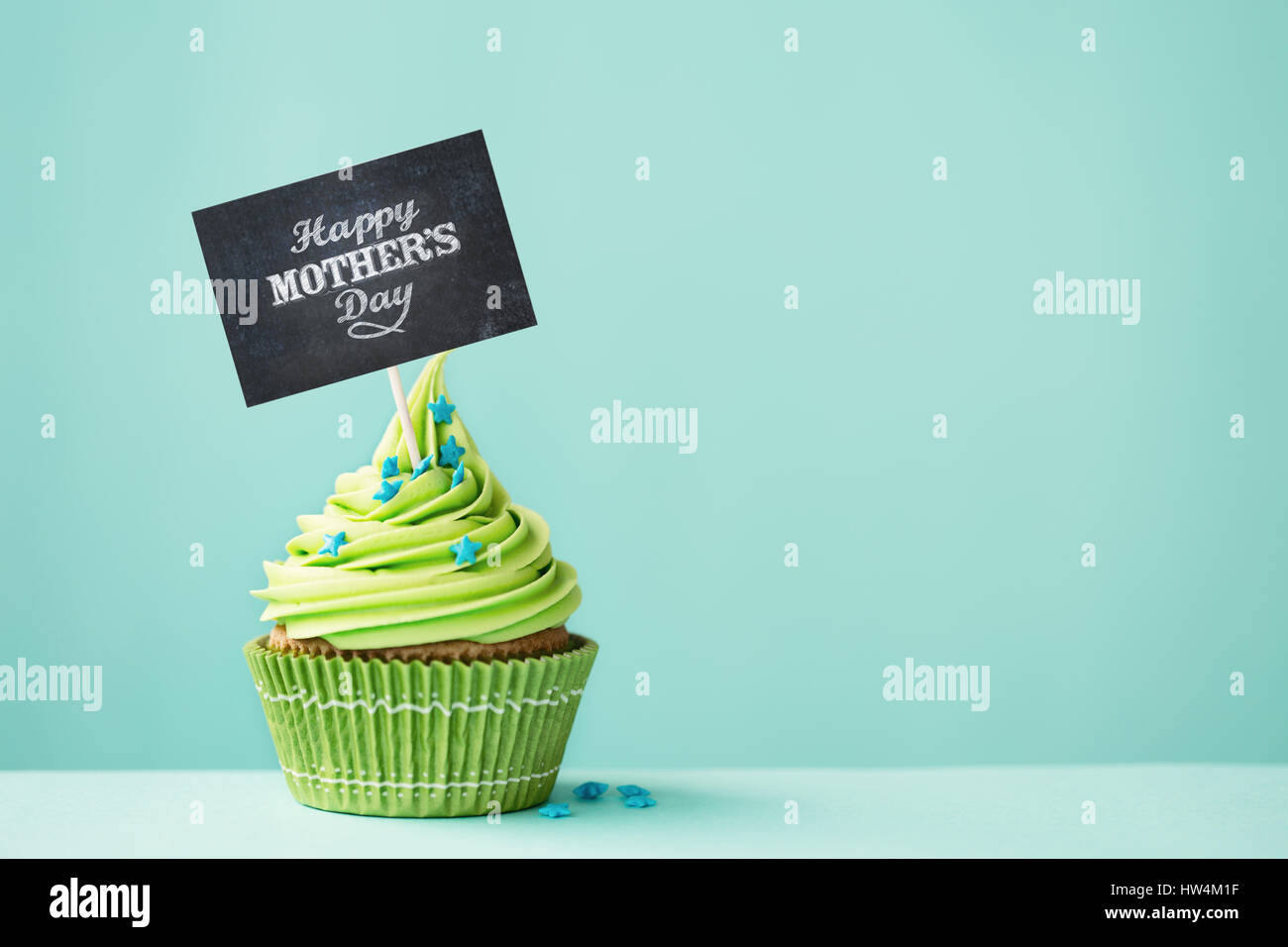 Cupcake mit glückliche Mutter Tag Zeichen Stockfoto