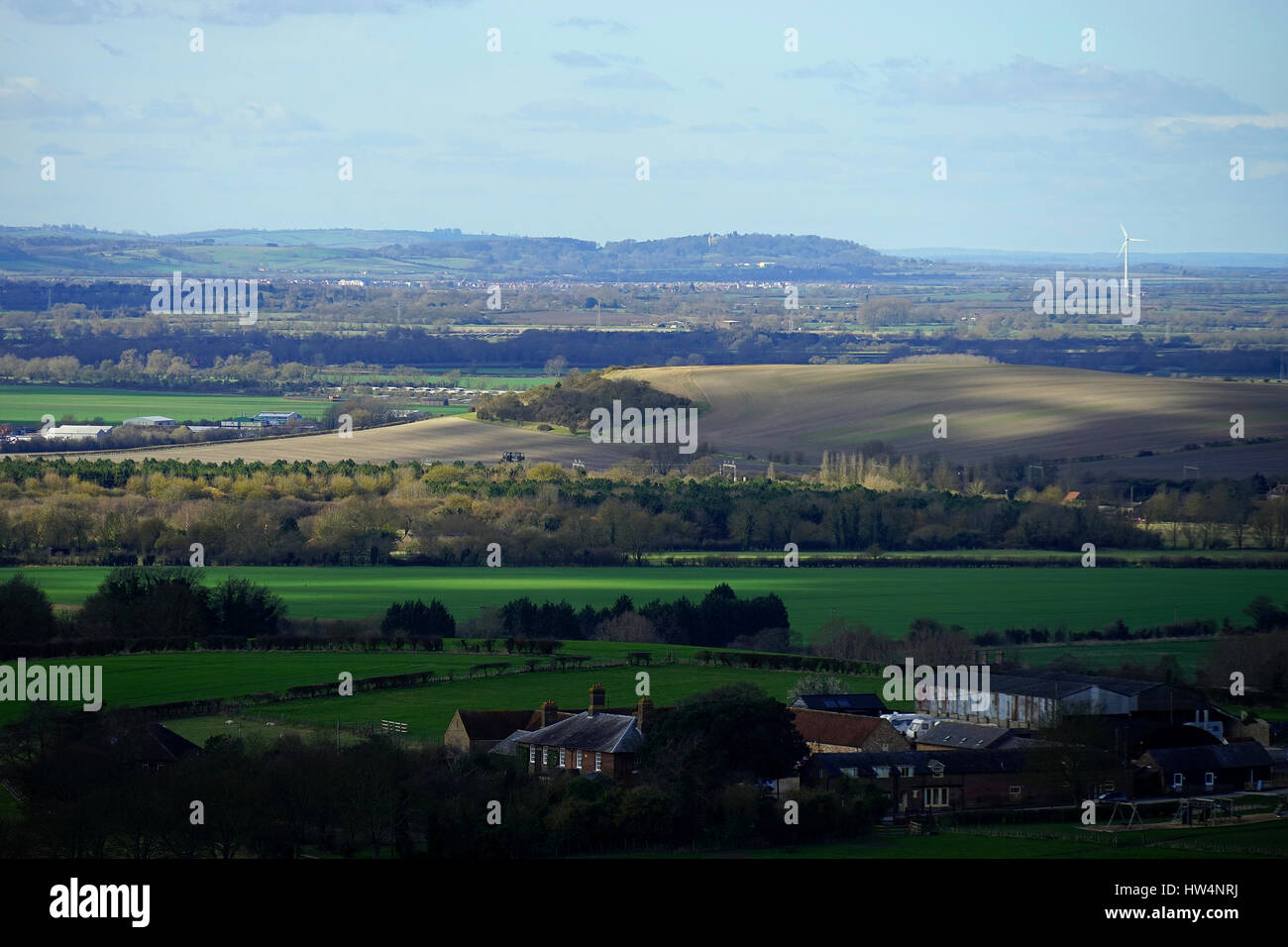 Der Blick in Richtung Waddesdon vom Pitstone Hill Stockfoto