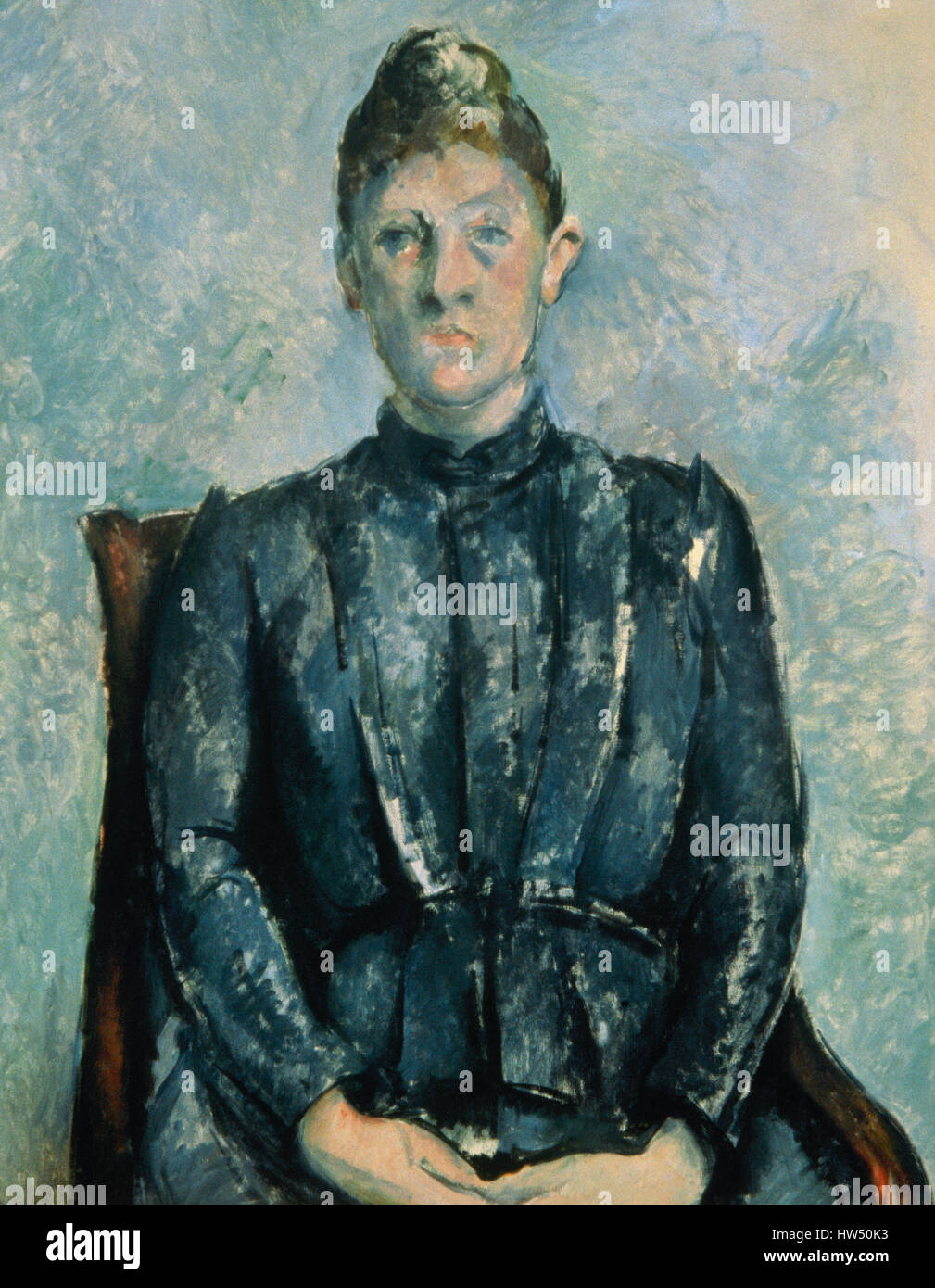 Paul Cézanne (1839-1906). Französischer Maler. Post-Impressionisten. Madame Cézanne im Gewächshaus, 1890-1892. Öl auf Leinwand. Orangerie-Museum. Paris. Frankreich. Stockfoto