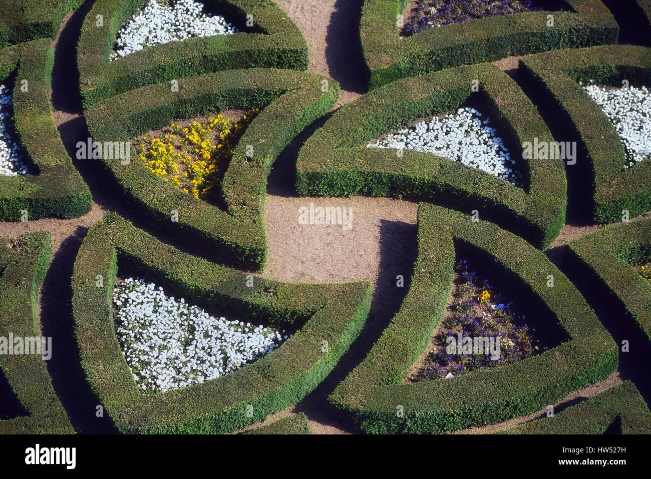 Château de Villandry Ziergärten. Loire-Tal. Frankreich Stockfoto