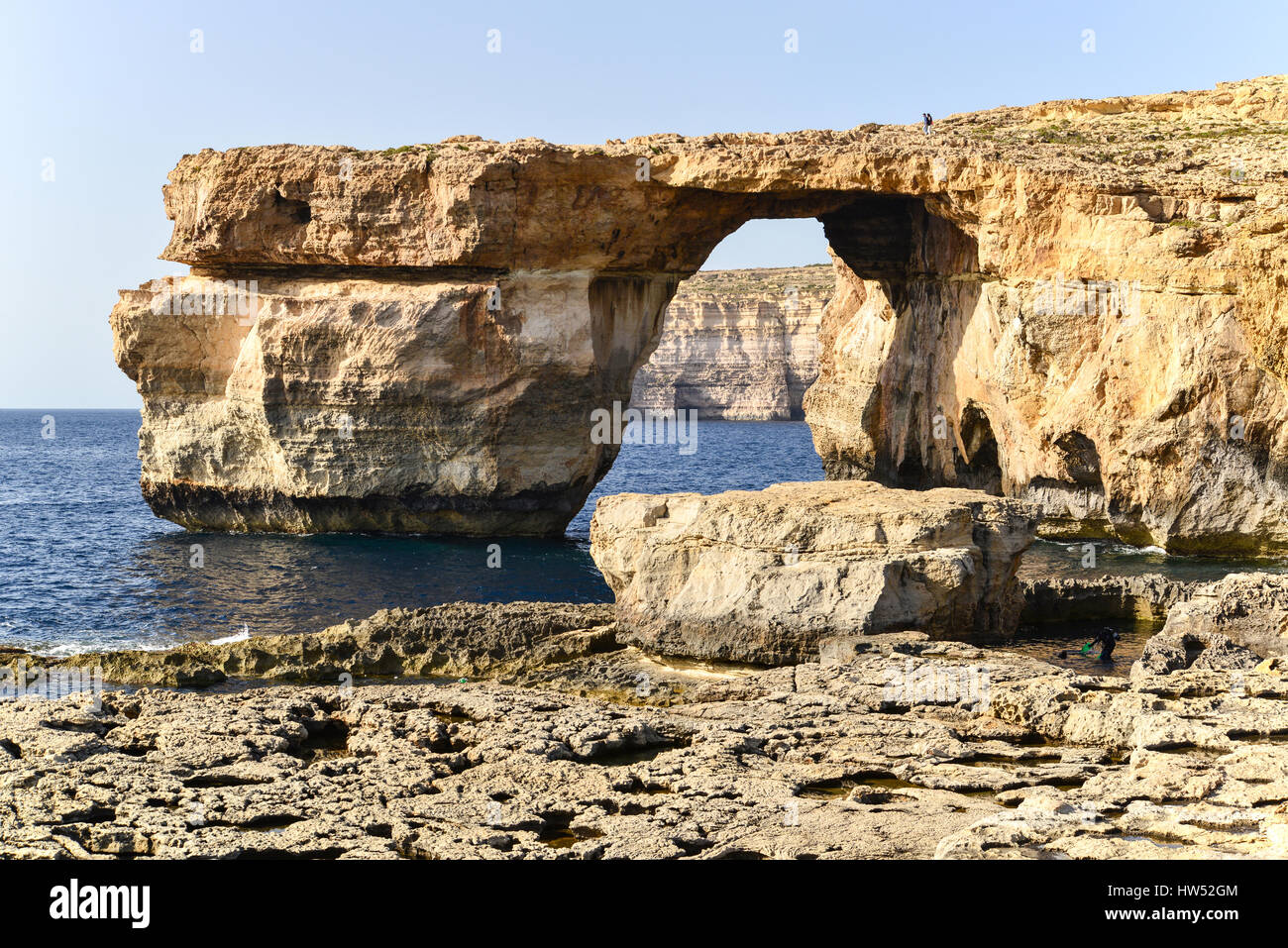 Azure Window natürlichen Felsbogen - Malta Stockfoto
