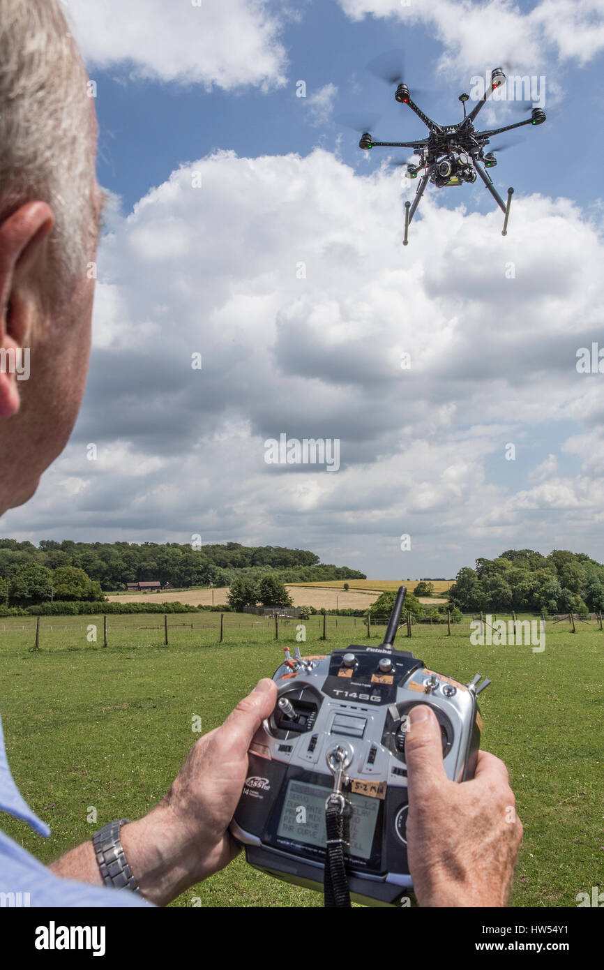 Pilot Drohne Stockfoto