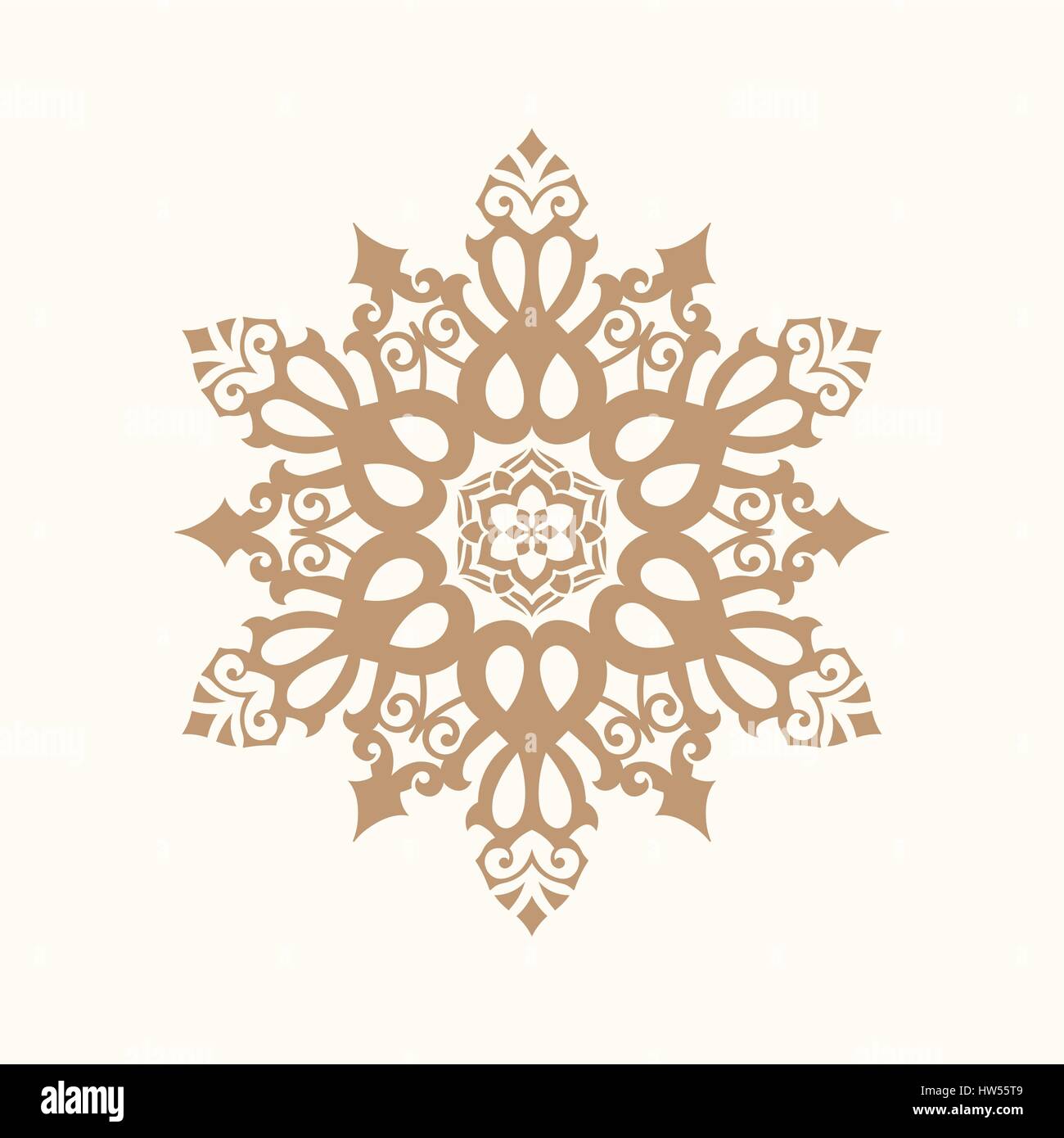 Kreismuster in arabischem Stil. Runde stilvolle Ornament. Stilisierte sechszackiger Stern. Vektorelement der Grafik-design Stock Vektor