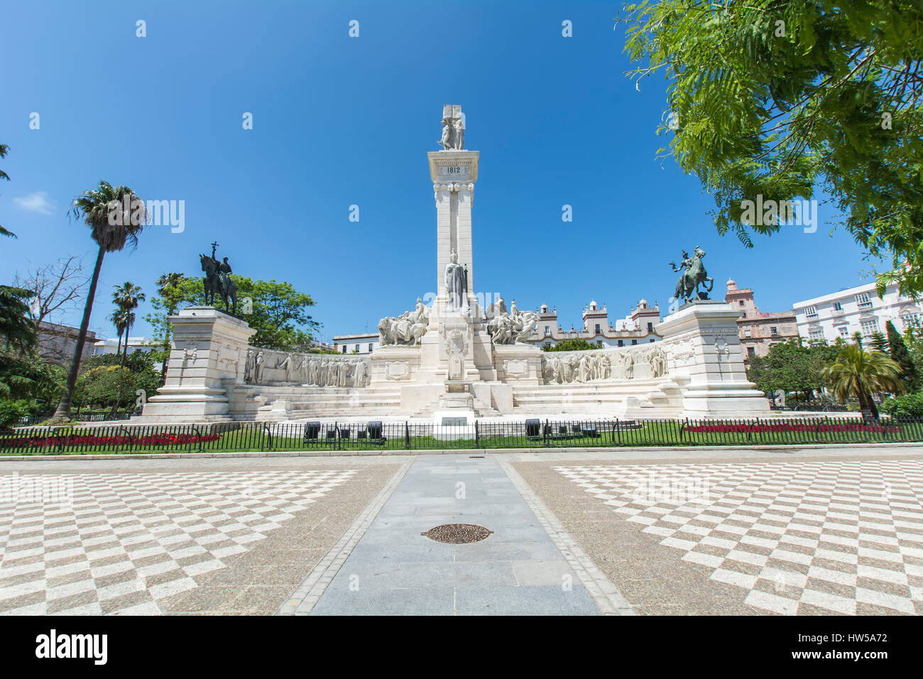 Spanien-Platz, Cadiz, Spanien (Plaza de España) Stockfoto
