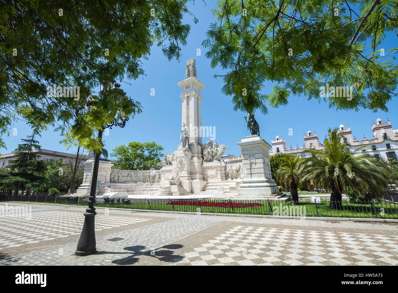 Spanien-Platz, Cadiz, Spanien (Plaza de España) Stockfoto