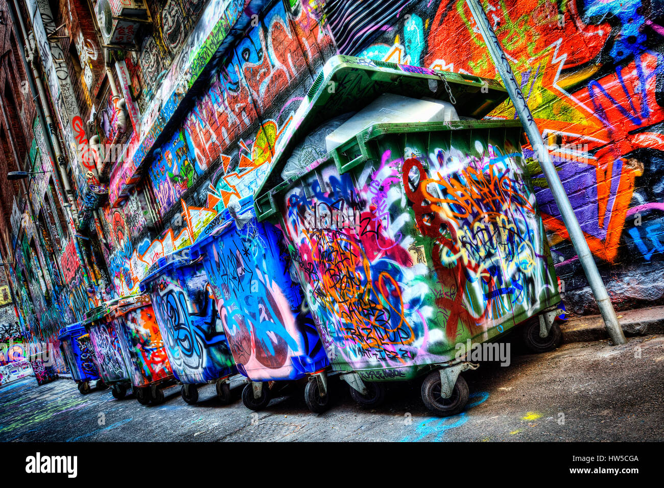 Graffiti-Lane Stockfoto