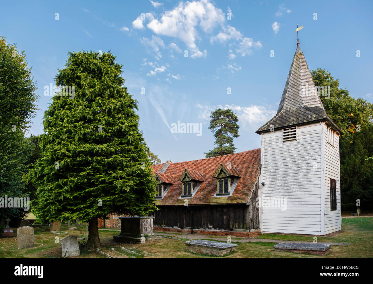 Greensted Kirche in Essex, England - die älteste Holzkirche in der Welt Stockfoto