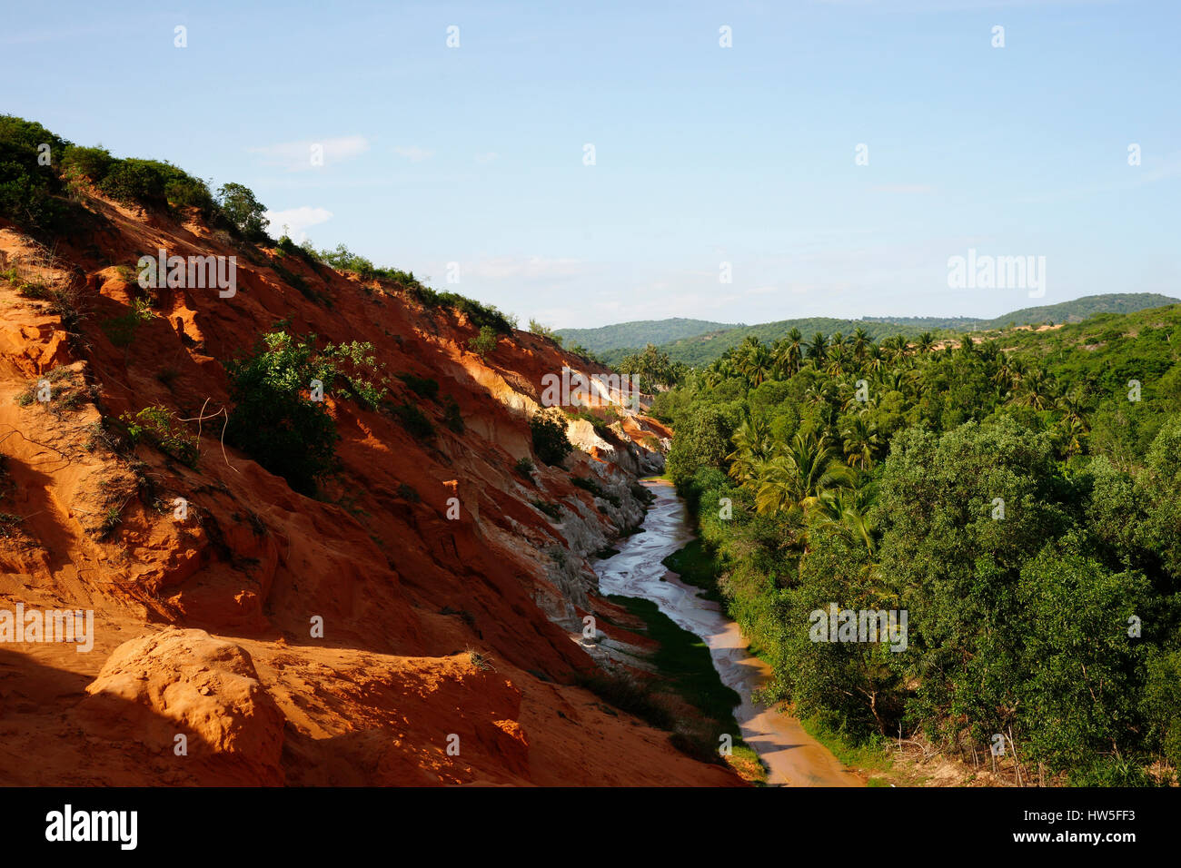 Schöne Wahrzeichen der Fee Stream Canyon in den Nachmittag, Mui Ne, Vietnam, Südostasien. Stockfoto