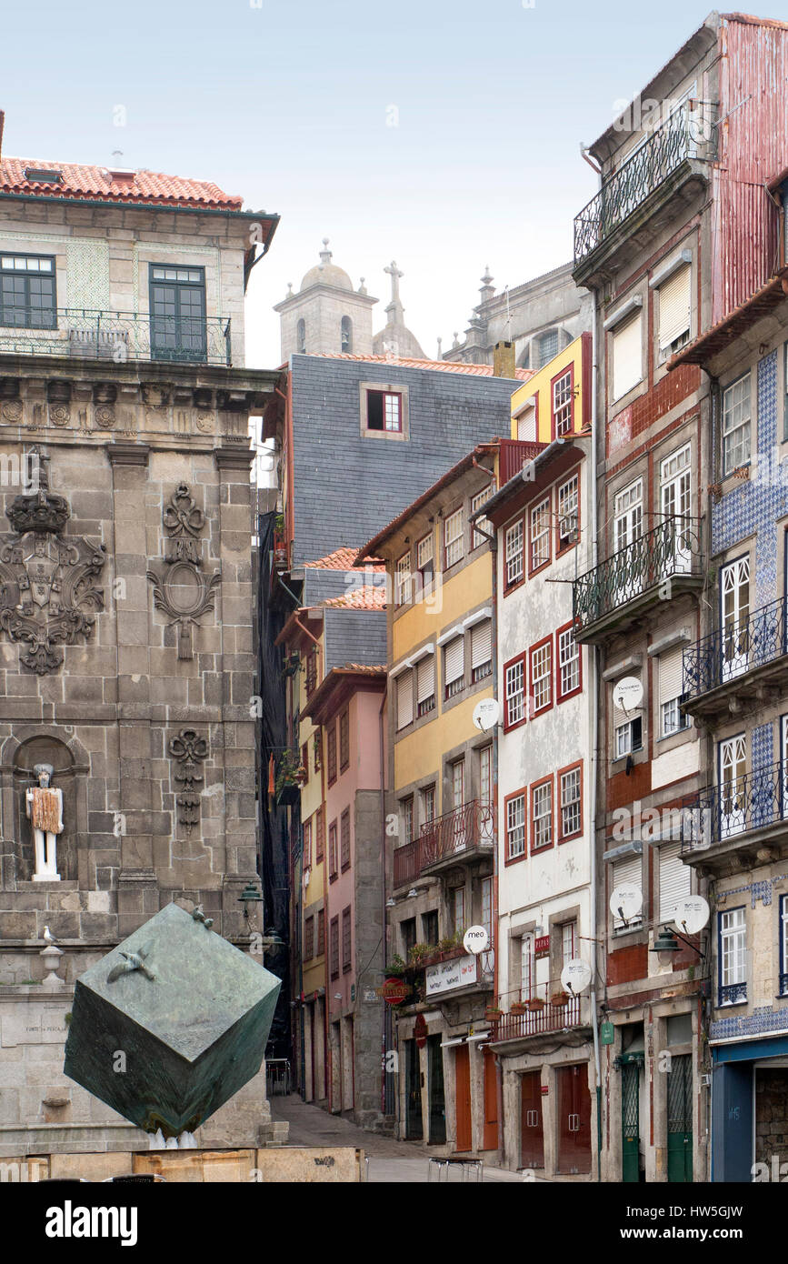 Historische Gebäude der Ribeira, Porto Portugal Stockfoto