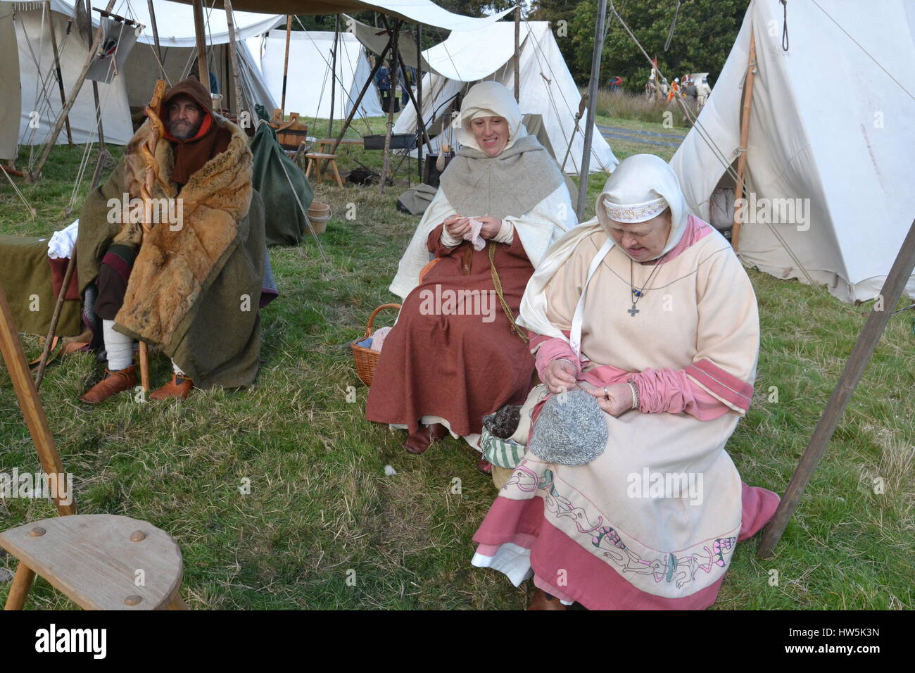 Schlacht von Hastings Re-Enactment-Veranstaltung auf dem Gelände des Battle Abbey Stockfoto