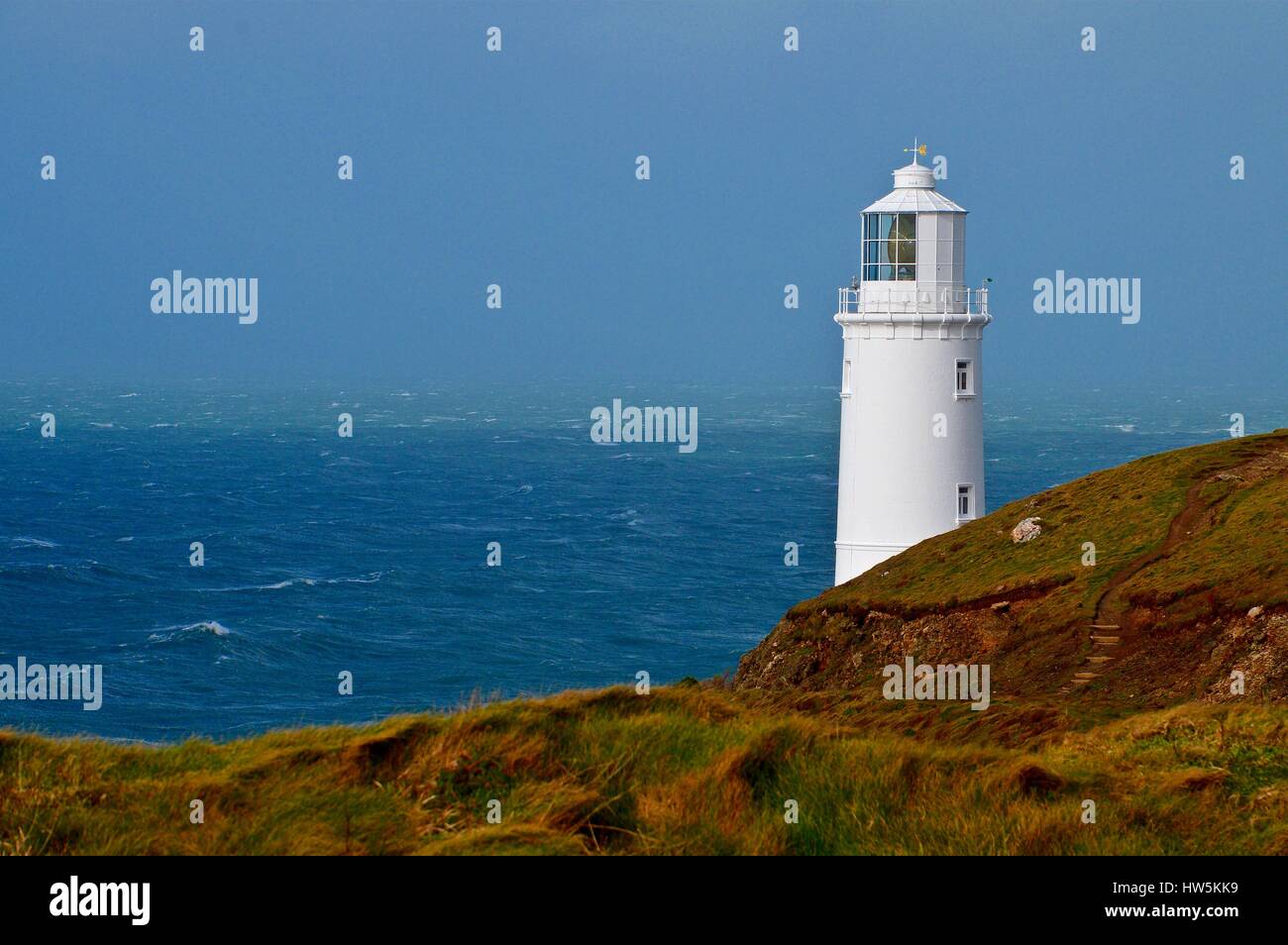 Trevose Head Leuchtturm, Cornwall Stockfoto