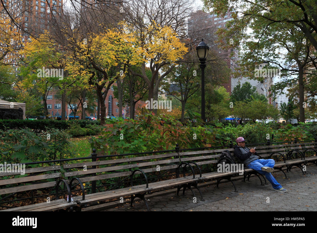 USA, New York City, Manhattan, Union Square Park Stockfoto
