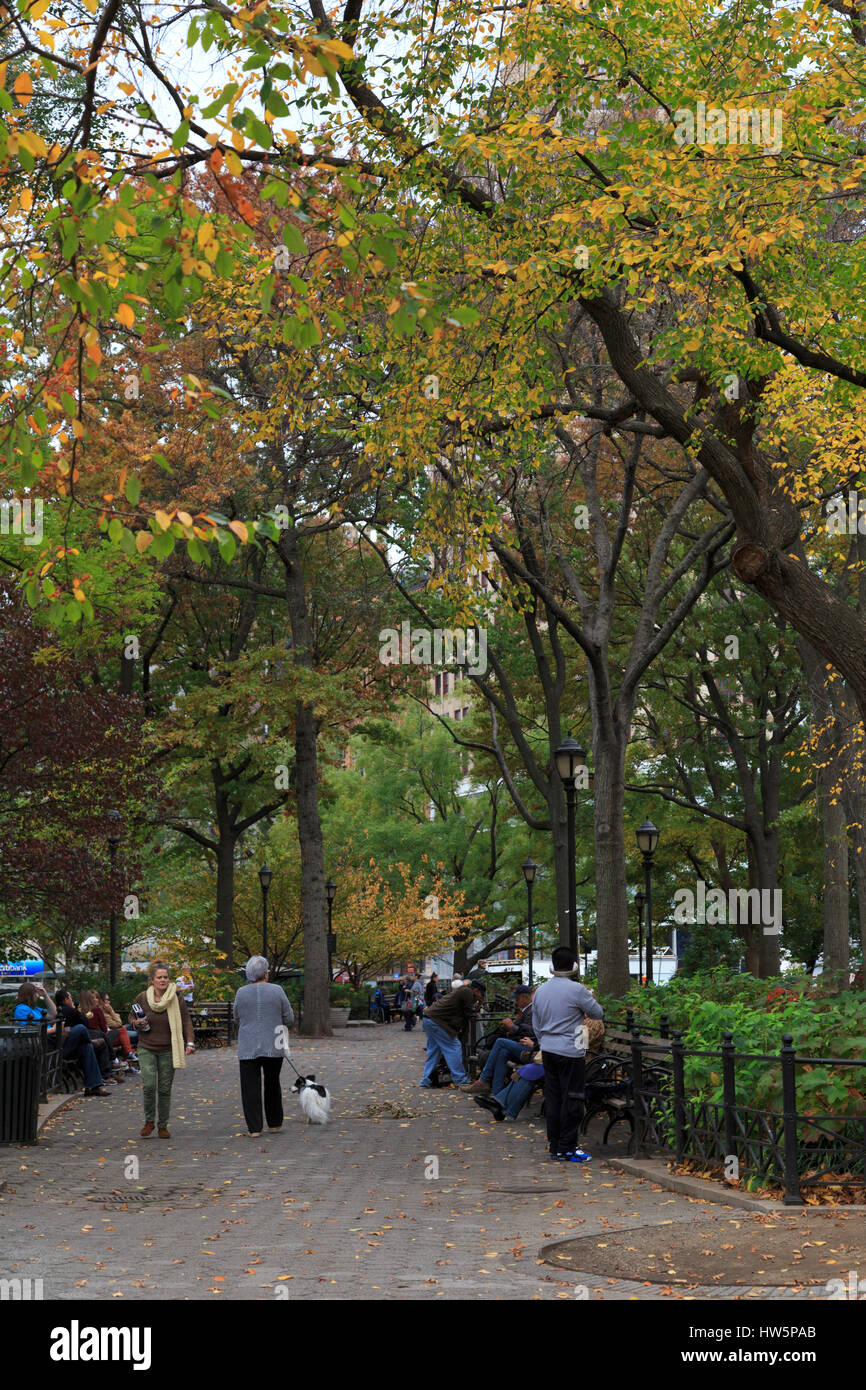 USA, New York City, Manhattan, Union Square Park Stockfoto