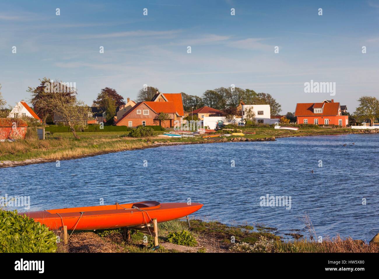 Dänemark, Fünen, Kerteminde, mit Stadtblick Stockfoto