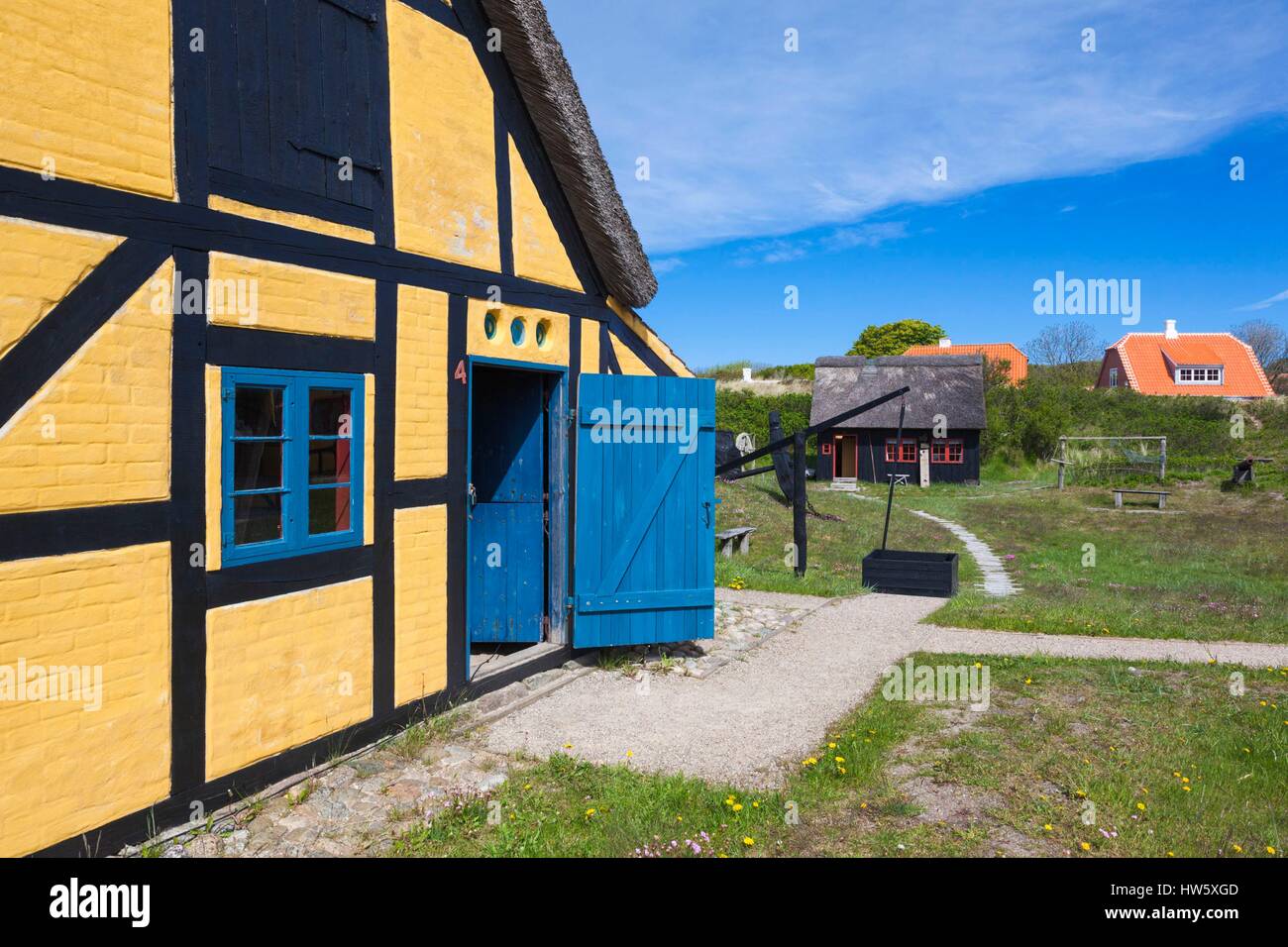 Dänemark, Jütland, Skagen, halbe Fachwerkhaus Gebäude Stockfoto