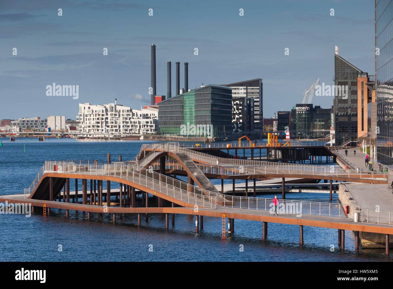 Dänemark, Zealand, Kopenhagen, inner Harbor Waterfront Gebäude, dawn Stockfoto