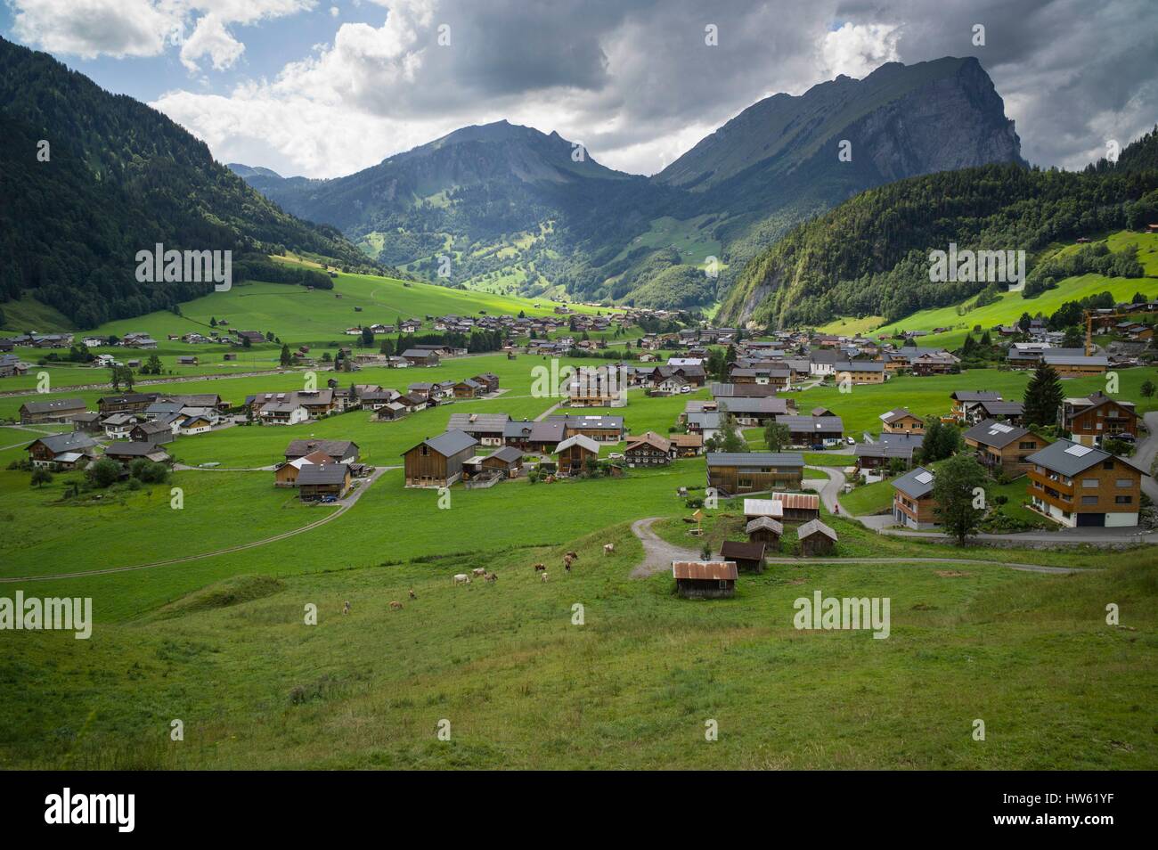Österreich, Vorarlberg, Bregenzerwald, Au Stockfoto