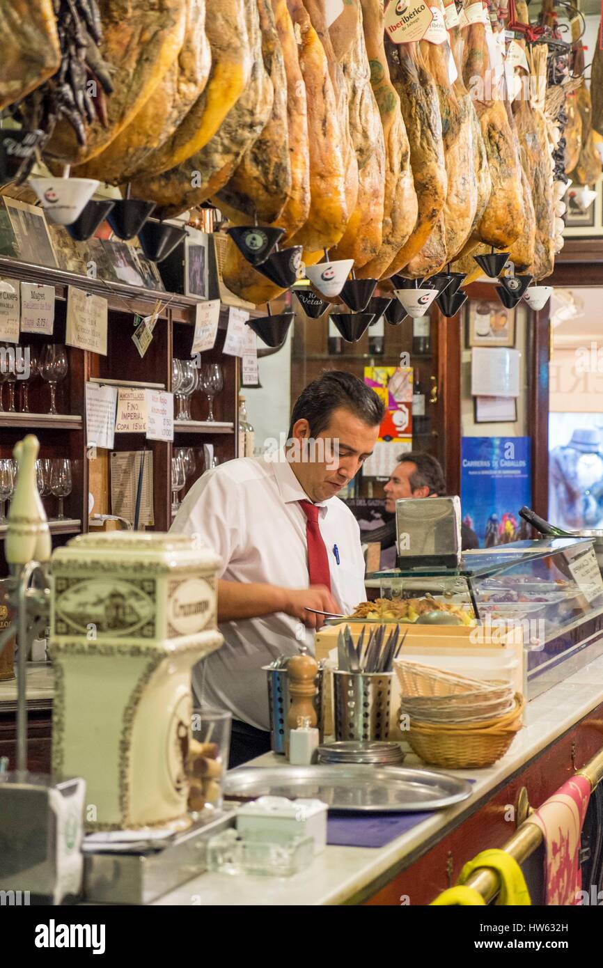 Spanien, Andalusien, Sevilla, Viertel Santa Cruz, die Tapas-bar Las Teresas Stockfoto