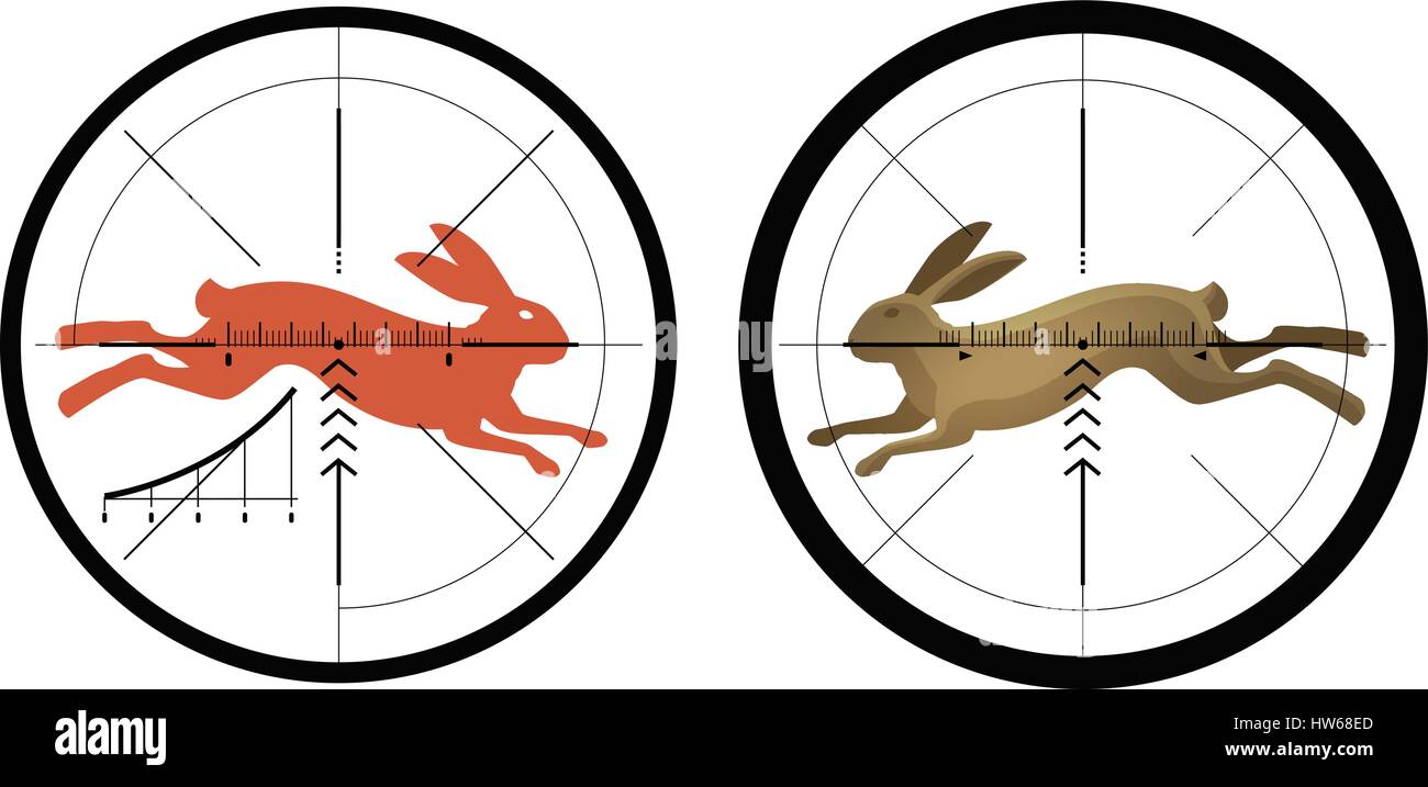 Jagd-Symbol. Fadenkreuz, Fadenkreuz. Zielsymbol. Vektor-illustration Stock Vektor