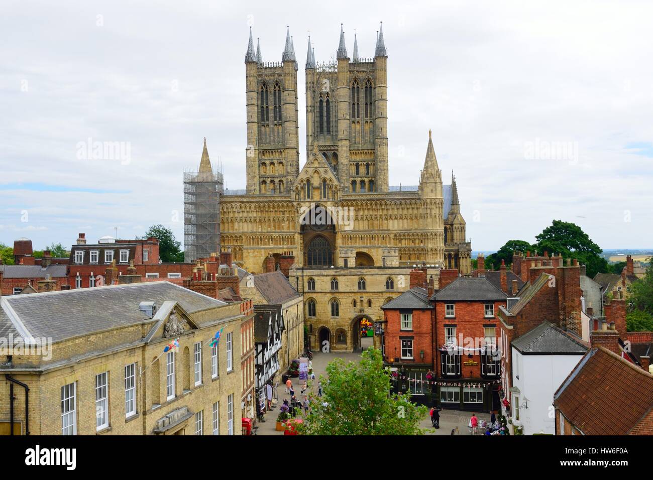 LINCOLN UK 20 Juli 2015:Lincoln Kathedrale von Burg Stockfoto