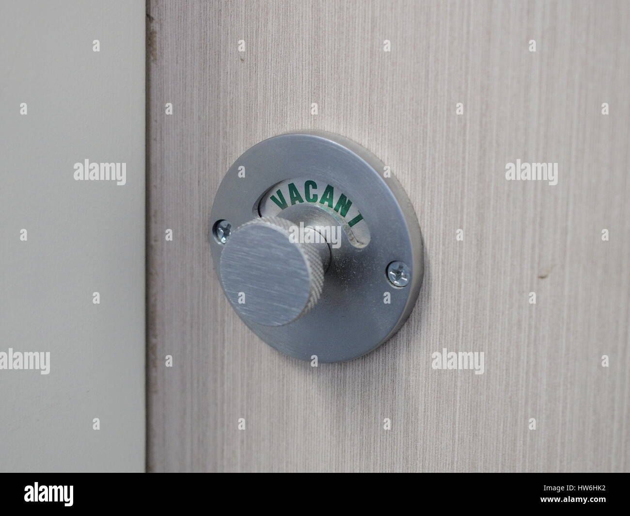 Sperre der Duschkabine zeigt grüne vakant, Melbourne 2015 Stockfoto