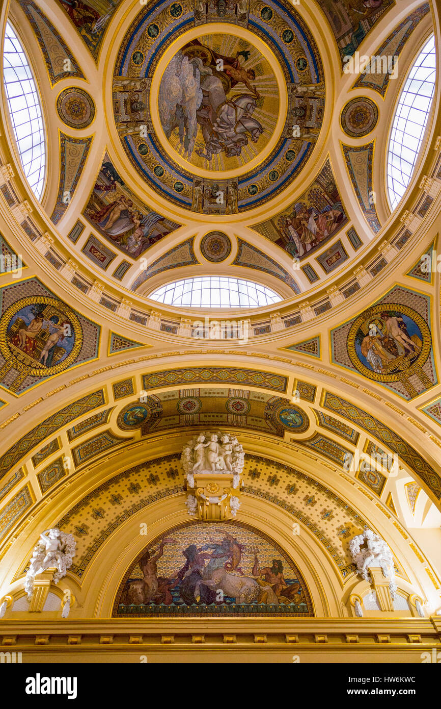 Die größten medizinischen Thermalbäder in Europa. Den Neo Barock Szechenyi Baths, Stadtpark. Budapest Ungarn, Südost-Europa Stockfoto