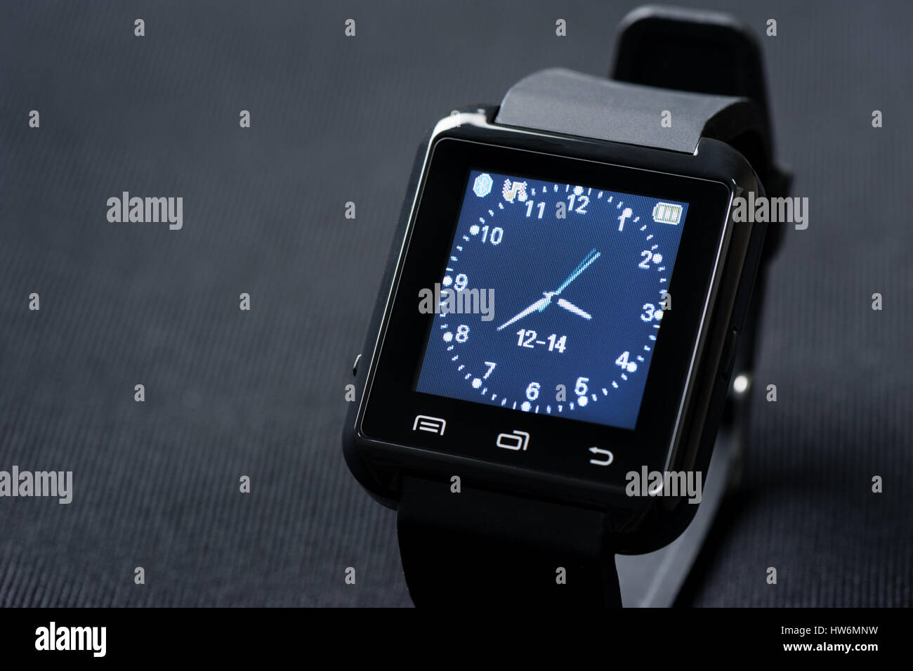 Nahaufnahme der black smart Watch moderne Lifestyle-Konzept Stockfoto