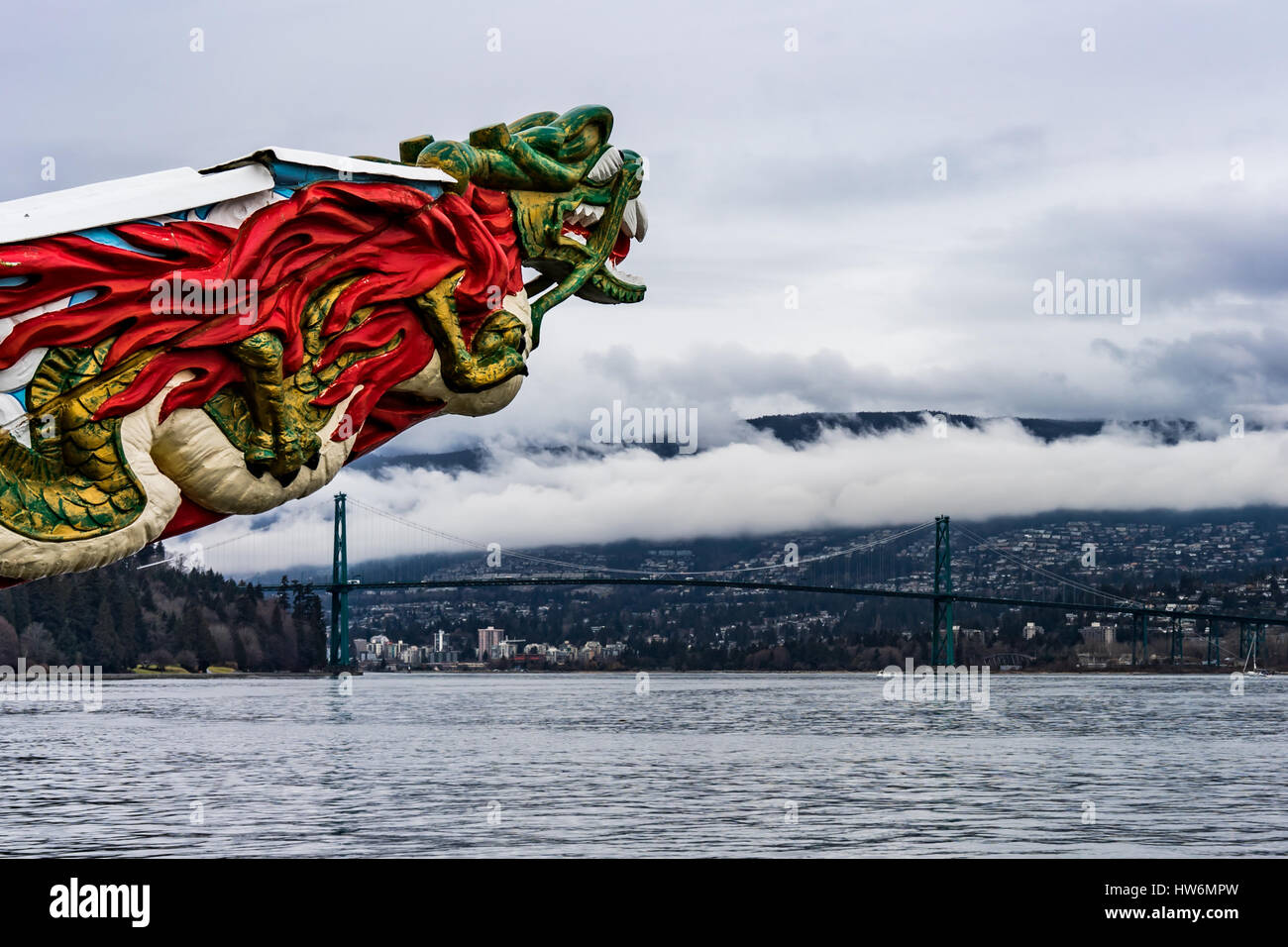 Chinesische Drachen des Stanley Park, Vancouver, Kanada Stockfoto